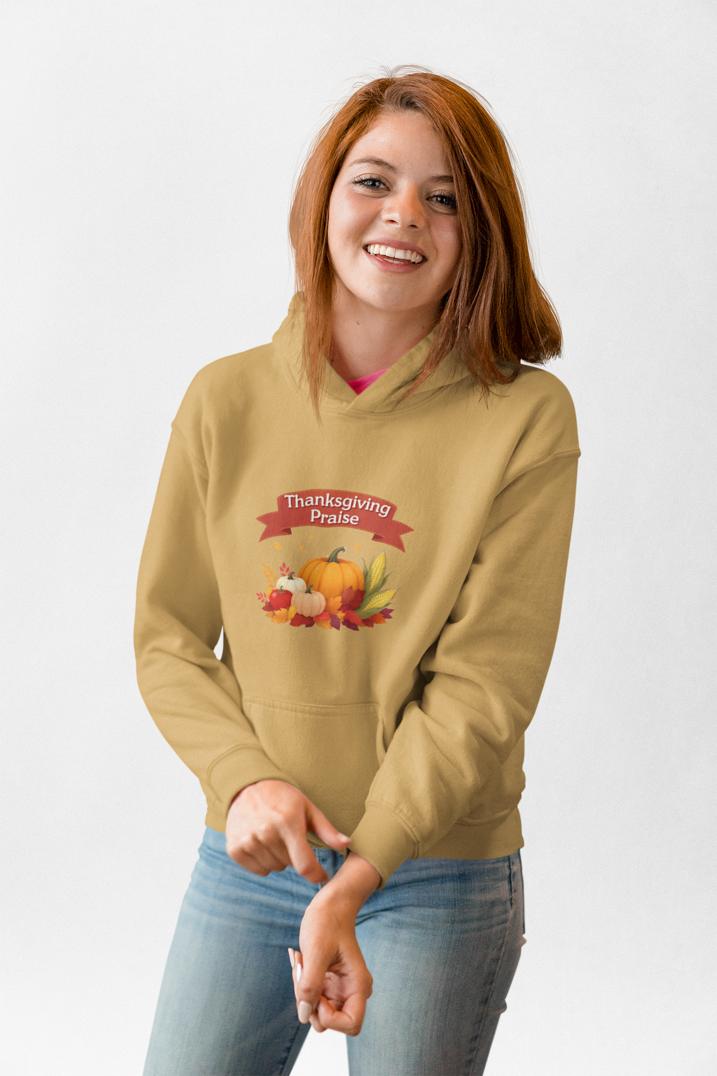 Thanksgiving Praise Unisex Midweight Softstyle Fleece Hoodie