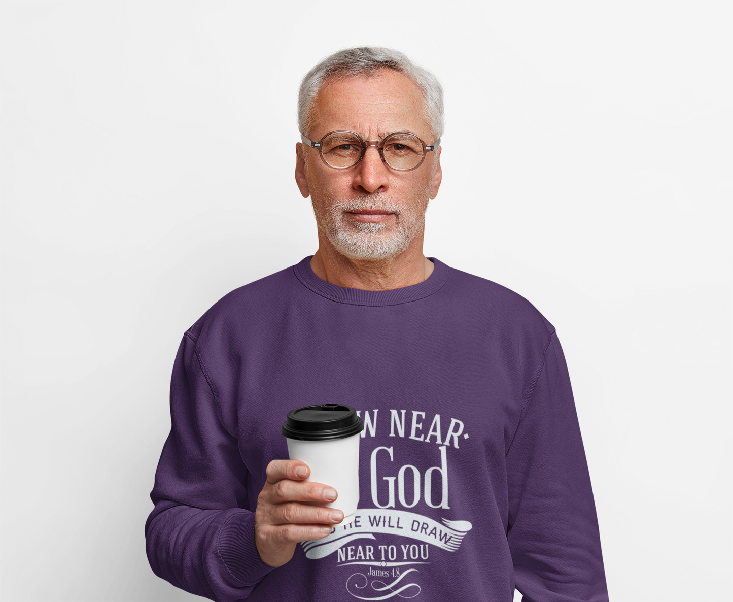 Inspirational Crewneck Sweatshirt - "Draw Near to God" Design