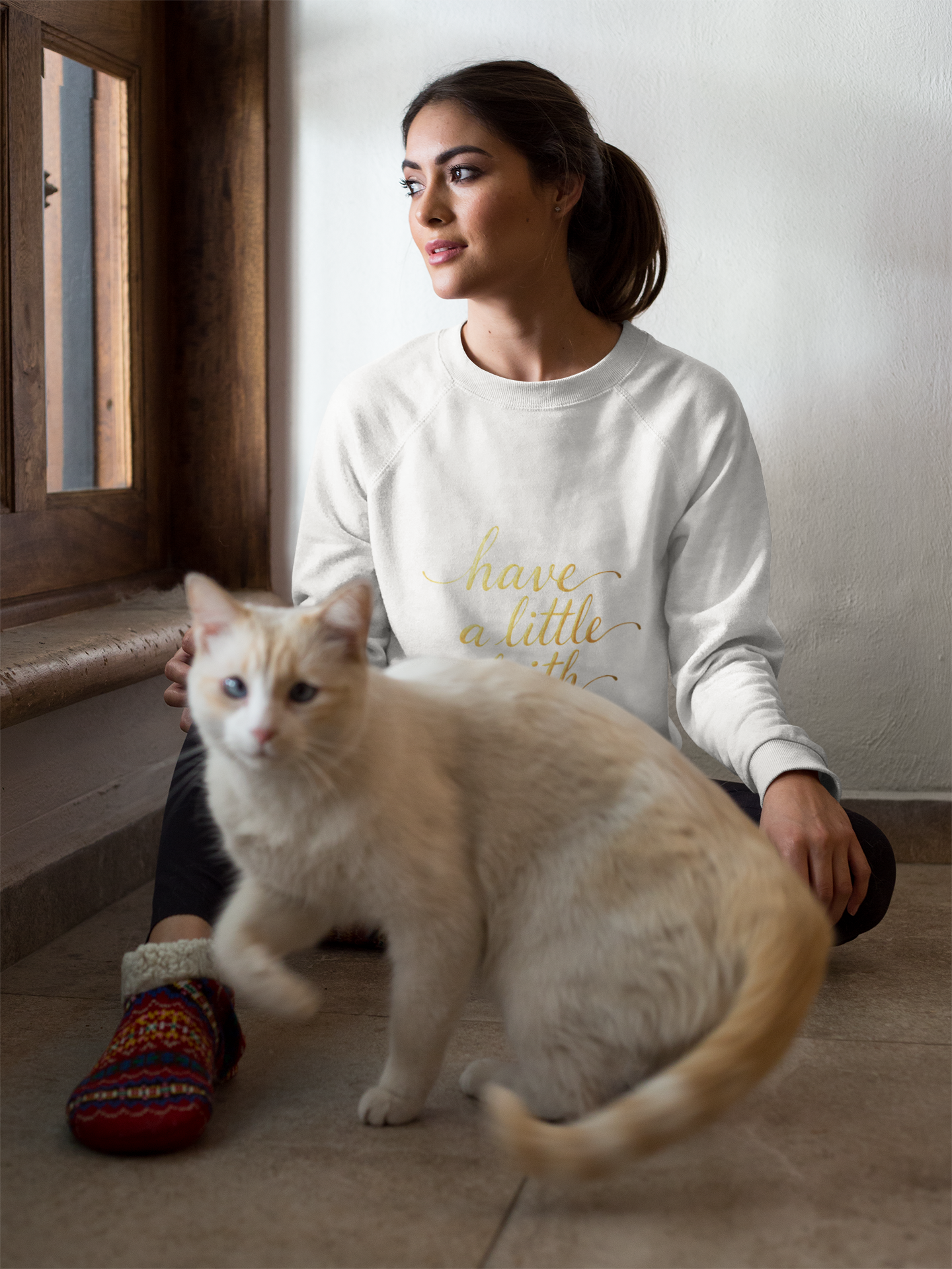 Inspirational Crewneck Sweatshirt - "Have a little Faith" Design