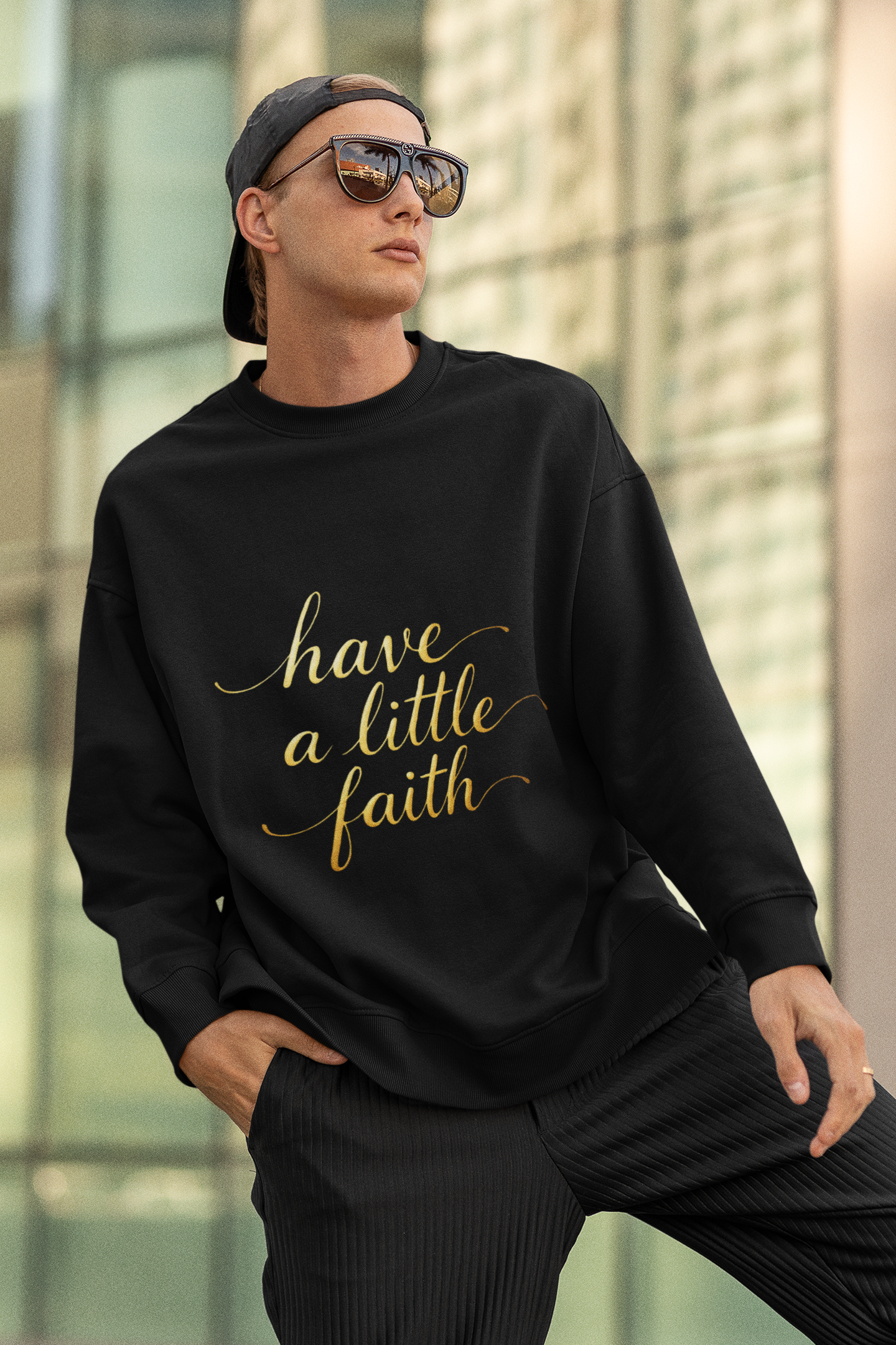 Inspirational Crewneck Sweatshirt - "Have a little Faith" Design