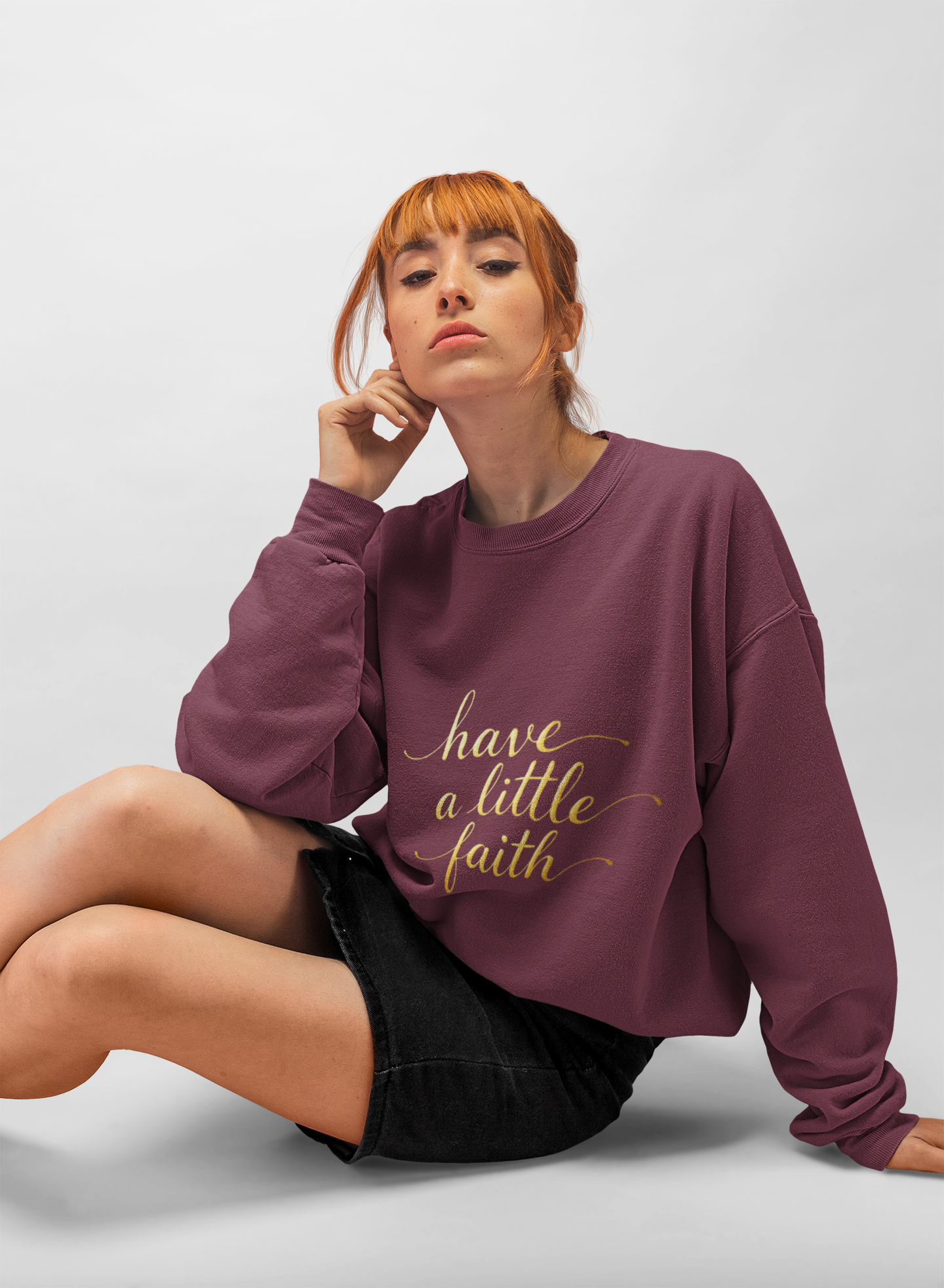 Inspirational Crewneck Sweatshirt - "Have a little Faith" Design