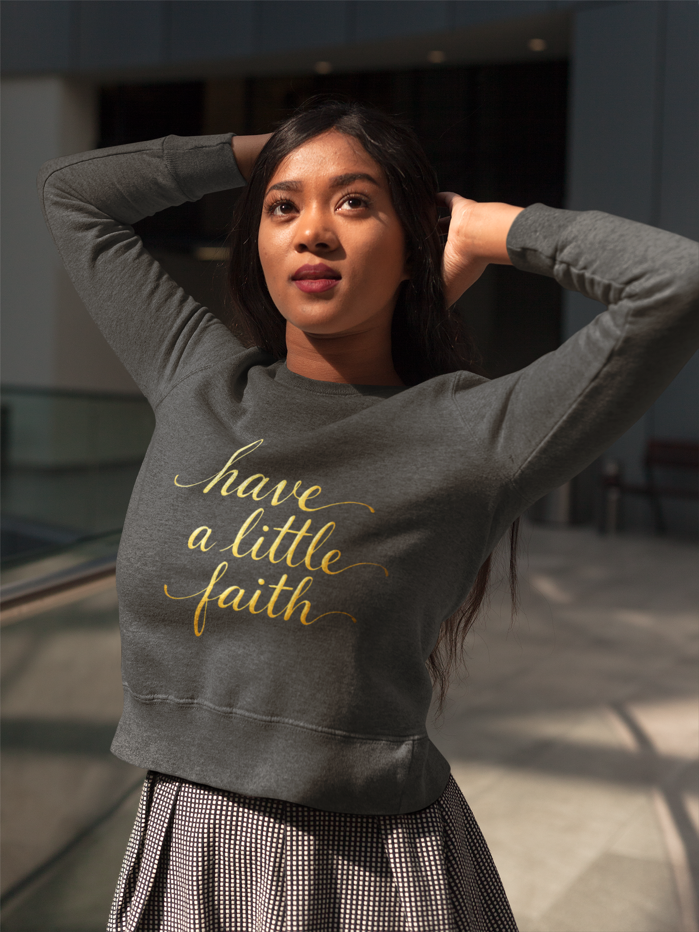 Inspirational Crewneck Sweatshirt - "Have a little Faith" Design