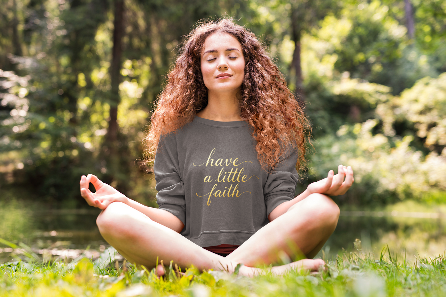 Inspirational Crewneck Sweatshirt - "Have a little Faith" Design