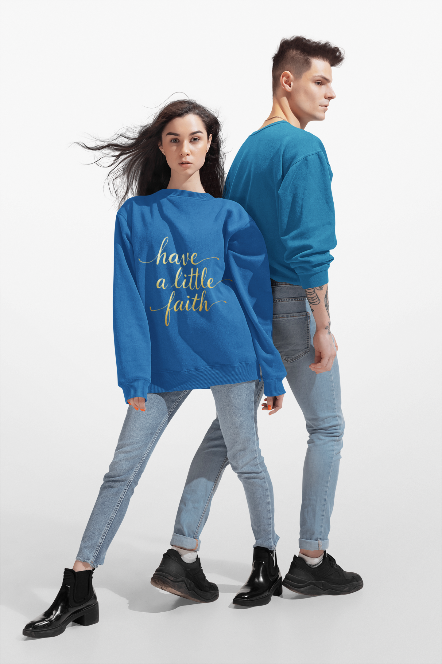 Inspirational Crewneck Sweatshirt - "Have a little Faith" Design