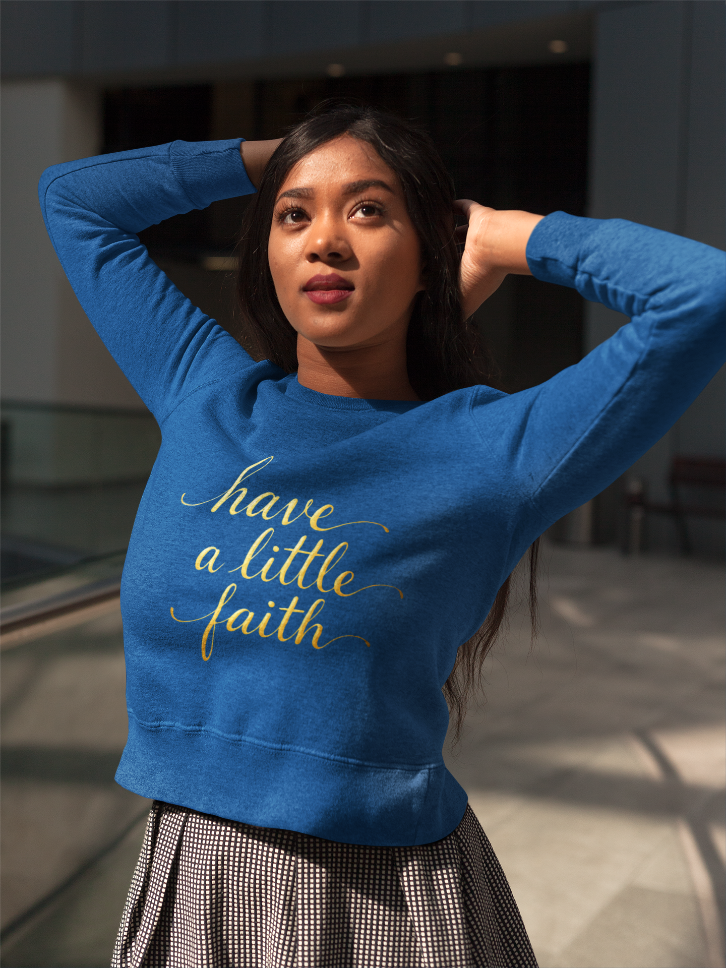 Inspirational Crewneck Sweatshirt - "Have a little Faith" Design