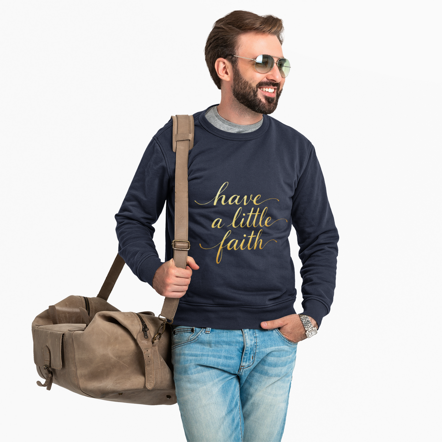 Inspirational Crewneck Sweatshirt - "Have a little Faith" Design