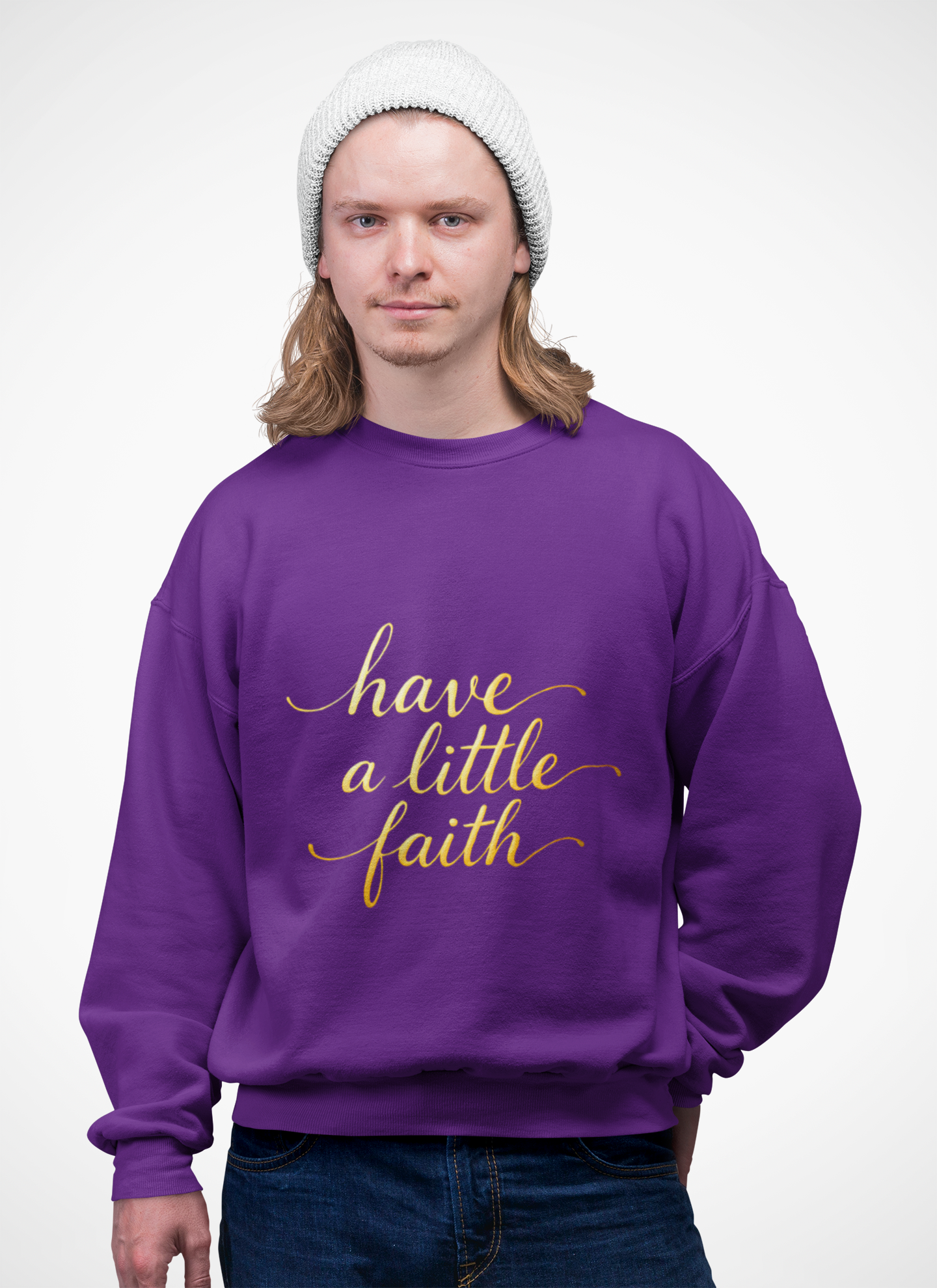 Inspirational Crewneck Sweatshirt - "Have a little Faith" Design