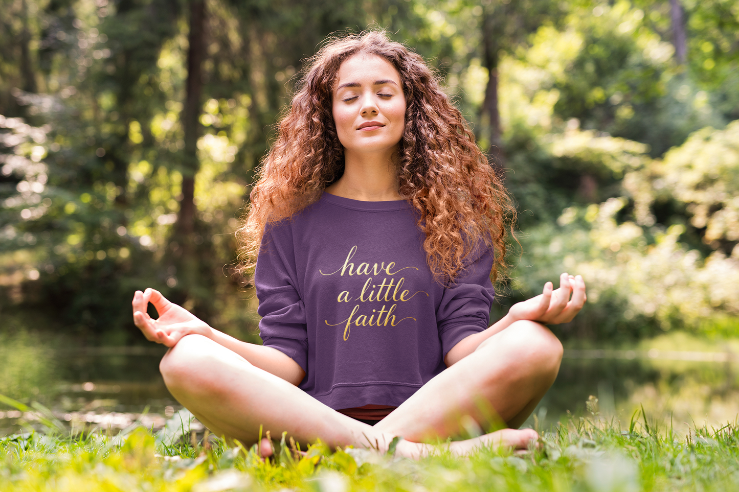 Inspirational Crewneck Sweatshirt - "Have a little Faith" Design