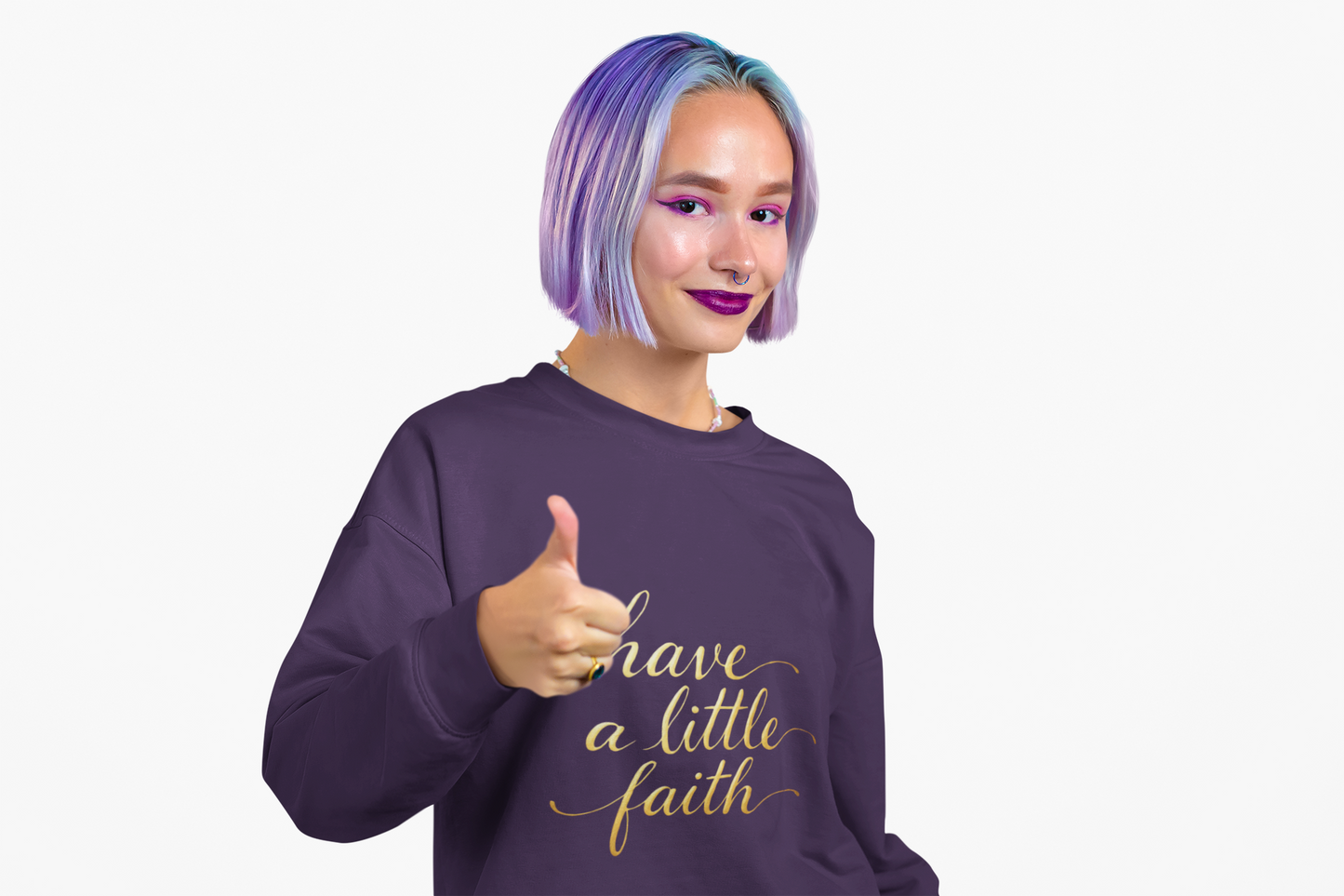 Inspirational Crewneck Sweatshirt - "Have a little Faith" Design