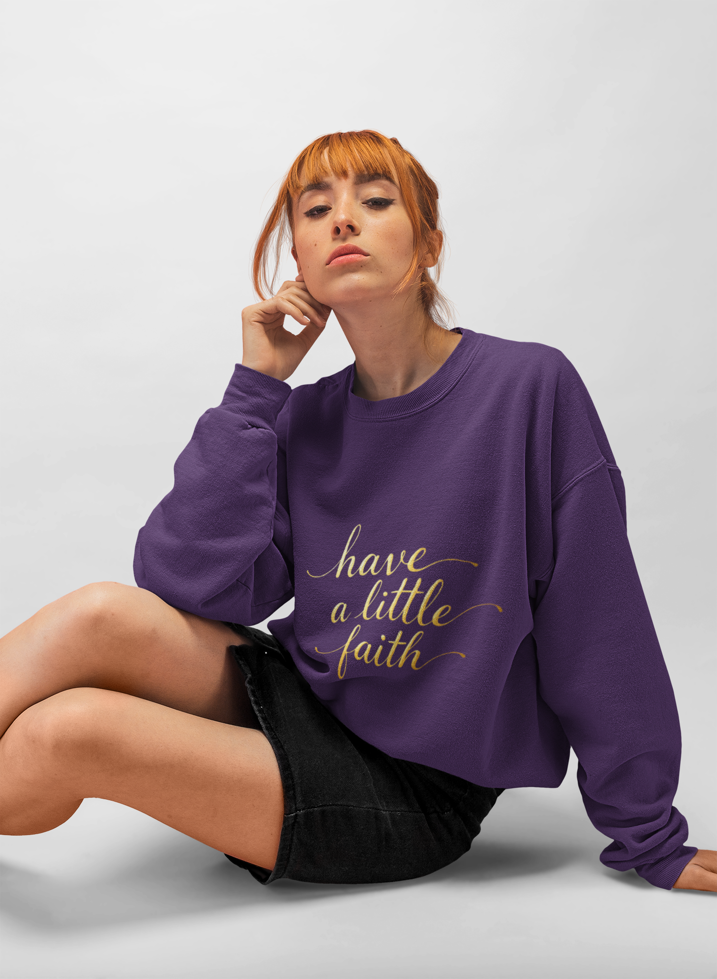 Inspirational Crewneck Sweatshirt - "Have a little Faith" Design