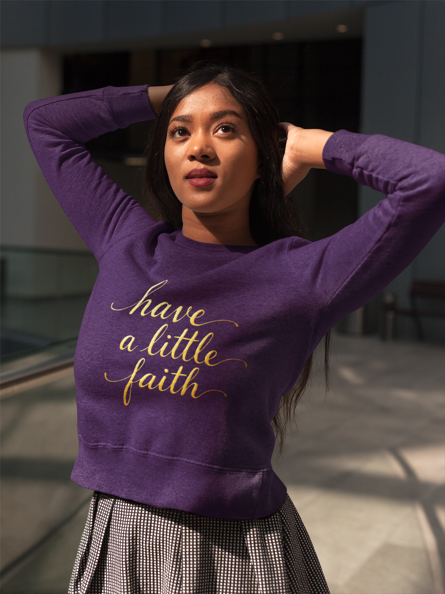 Inspirational Crewneck Sweatshirt - "Have a little Faith" Design