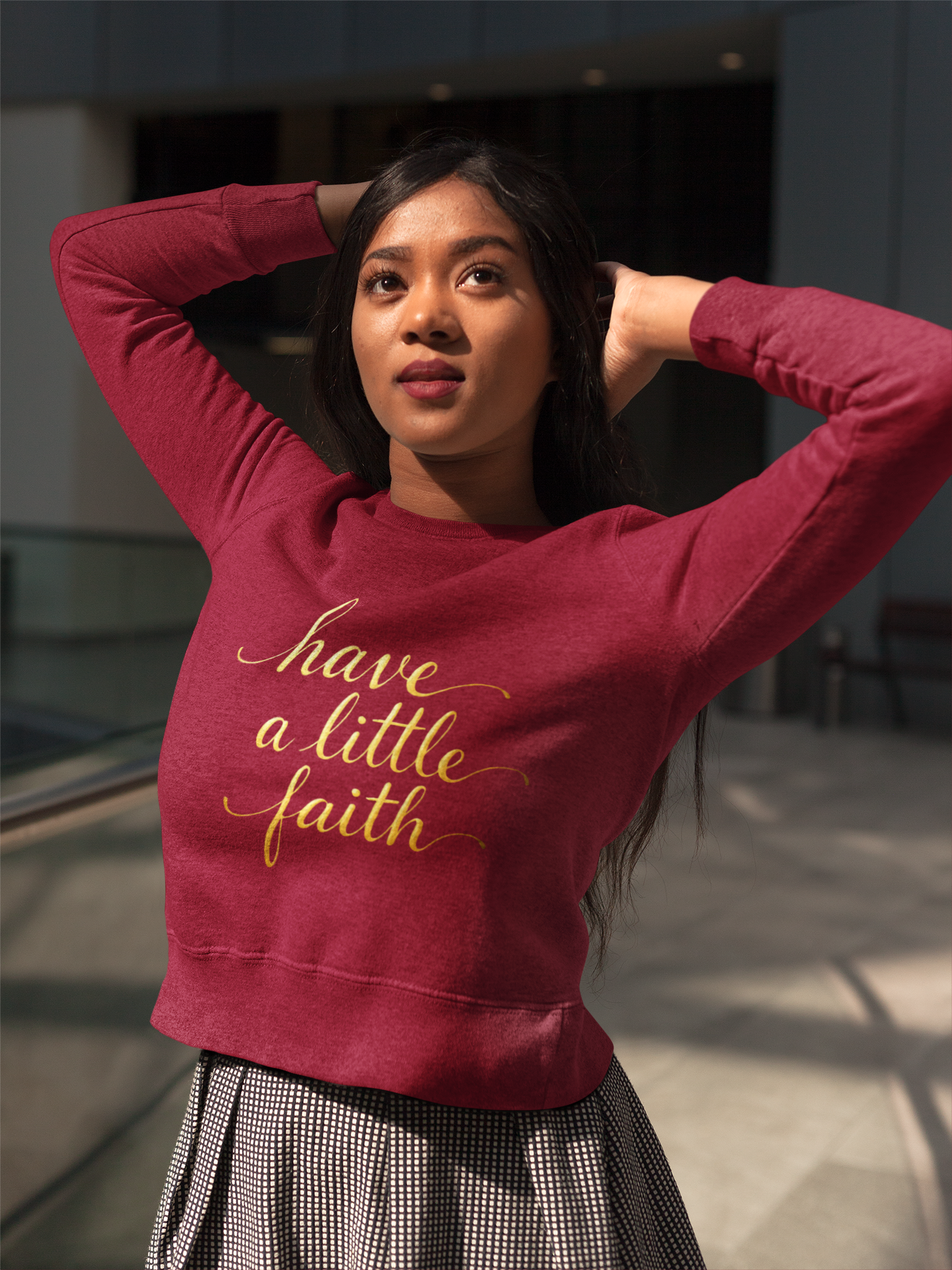 Inspirational Crewneck Sweatshirt - "Have a little Faith" Design