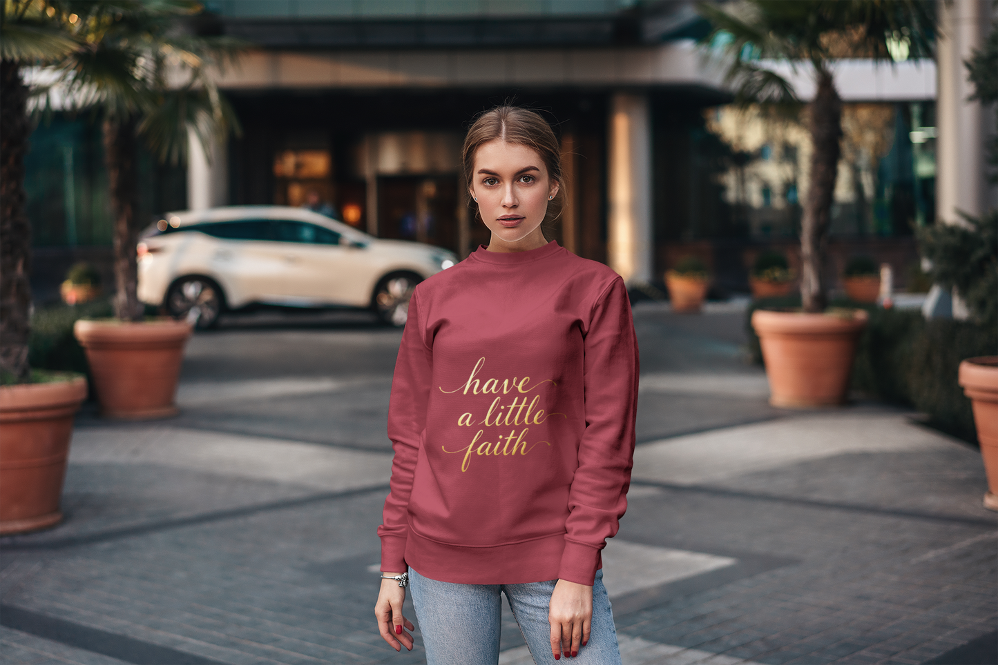 Inspirational Crewneck Sweatshirt - "Have a little Faith" Design
