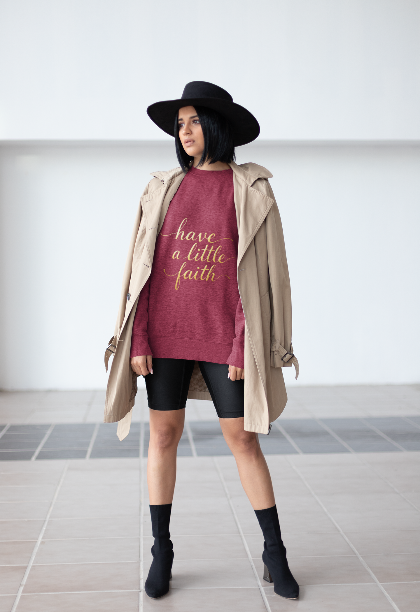 Inspirational Crewneck Sweatshirt - "Have a little Faith" Design