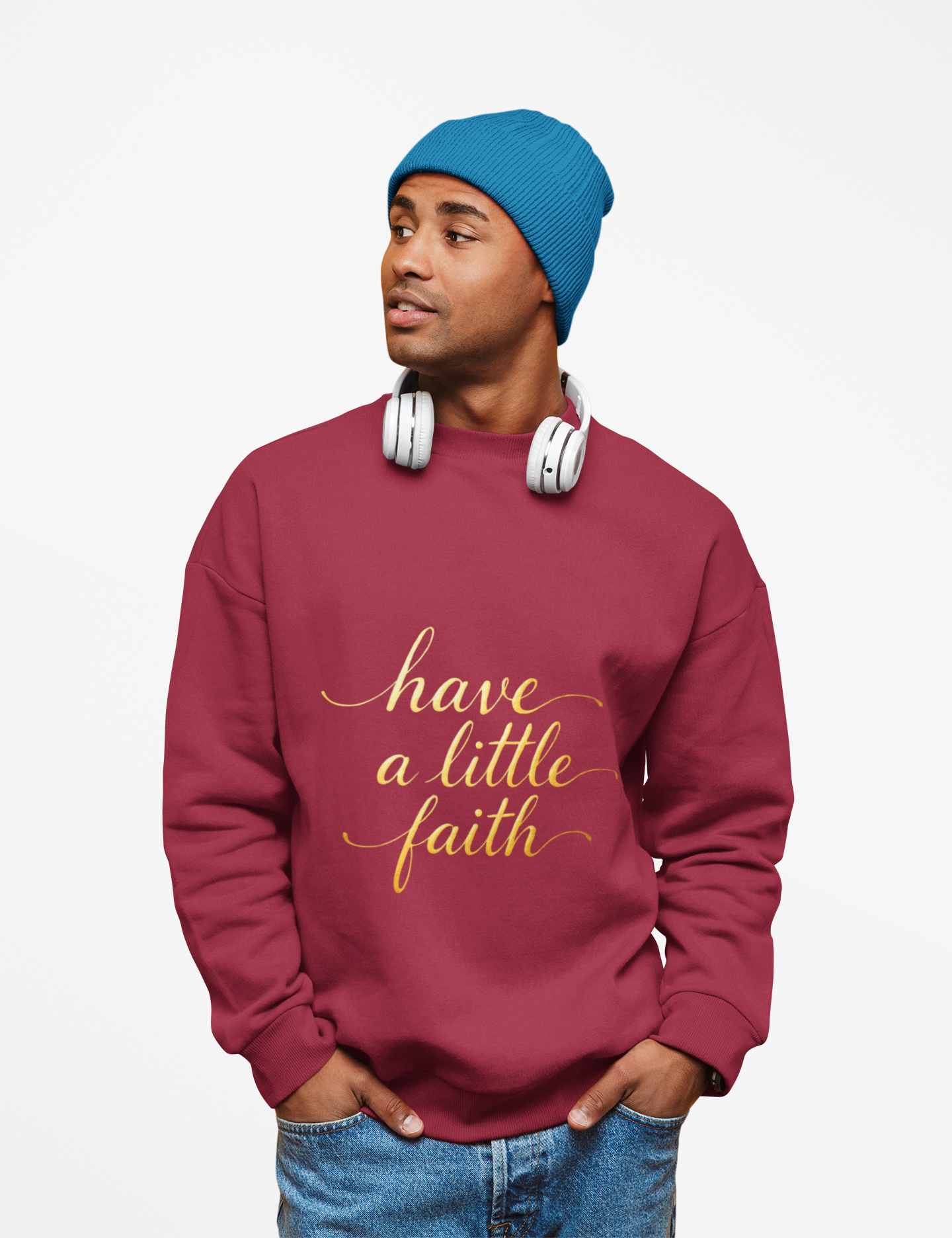 Inspirational Crewneck Sweatshirt - "Have a little Faith" Design