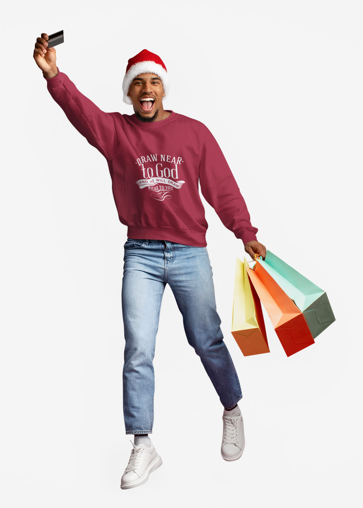 Inspirational Crewneck Sweatshirt - "Draw Near to God" Design