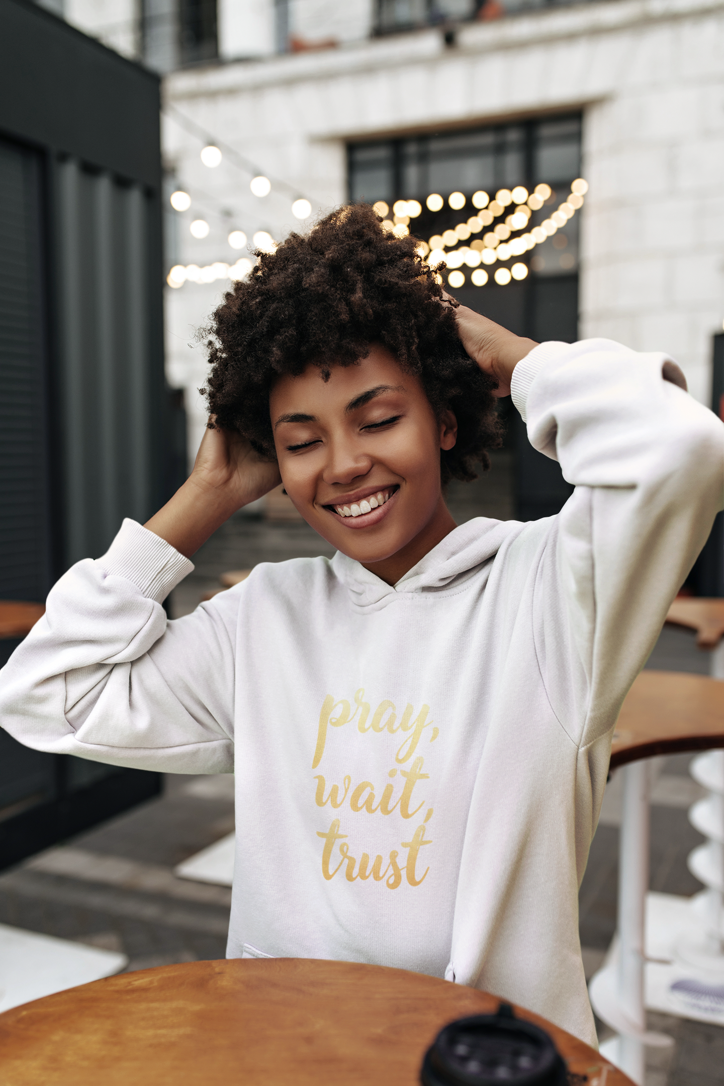"Pray, Wait, Trust' Unisex Heavy Blend Hoodie Sweatshirt