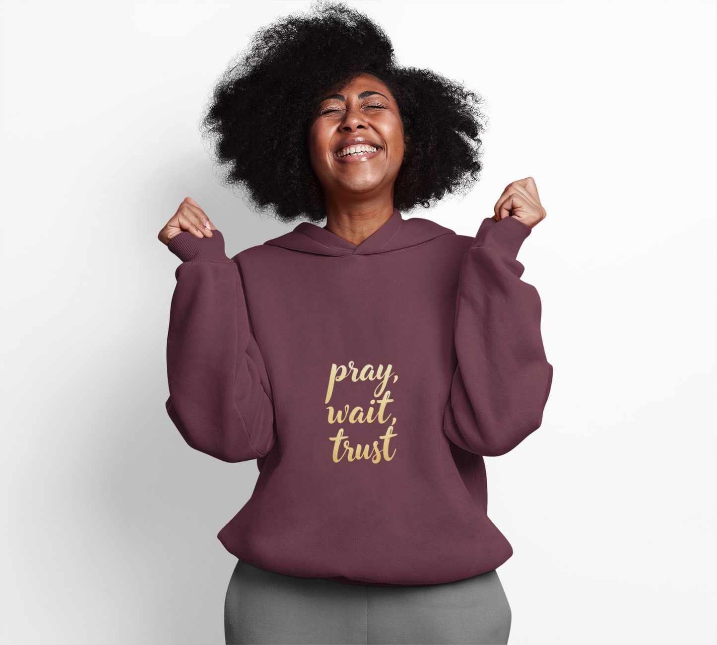 "Pray, Wait, Trust' Unisex Heavy Blend Hoodie Sweatshirt