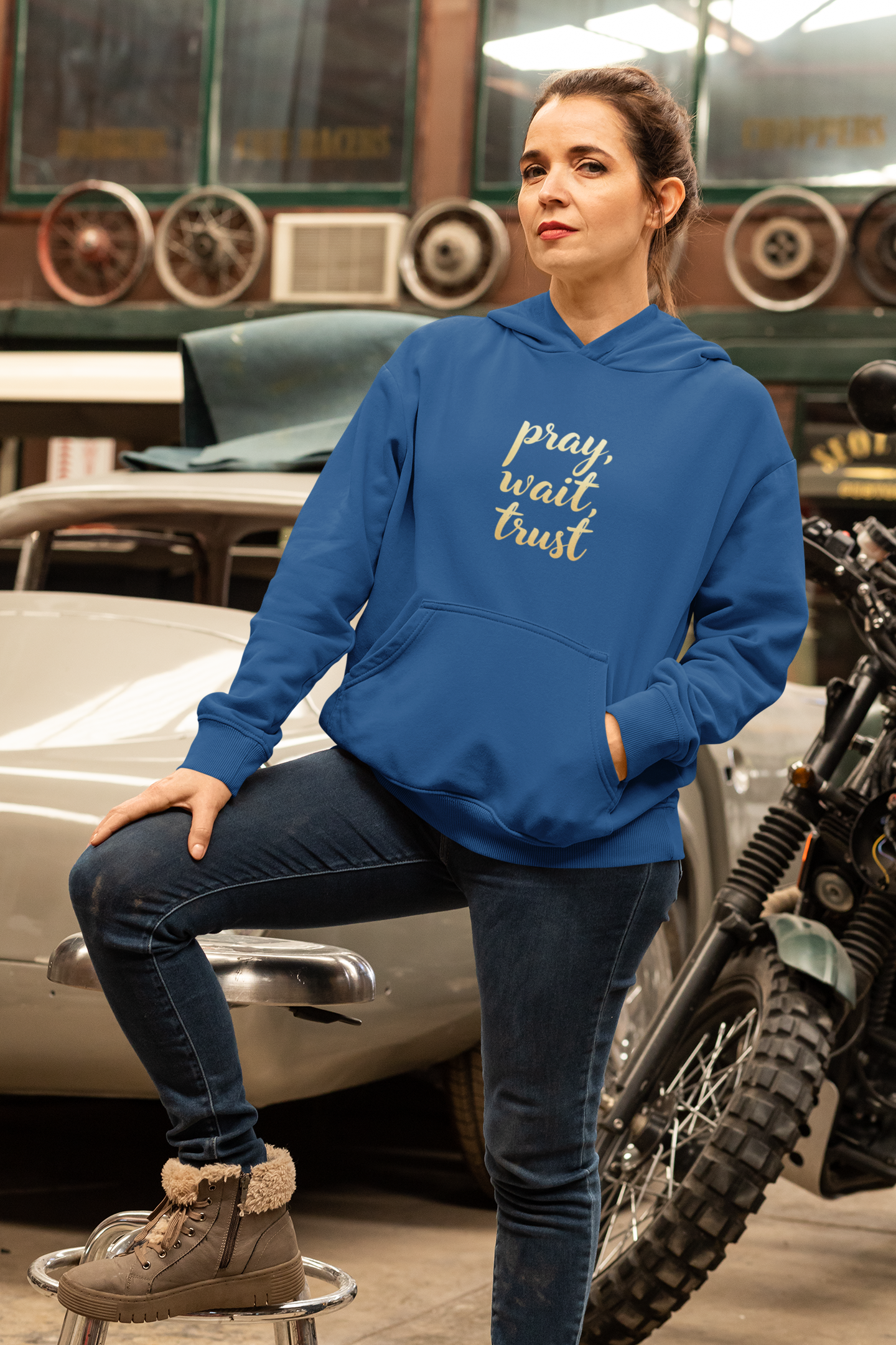 "Pray, Wait, Trust' Unisex Heavy Blend Hoodie Sweatshirt