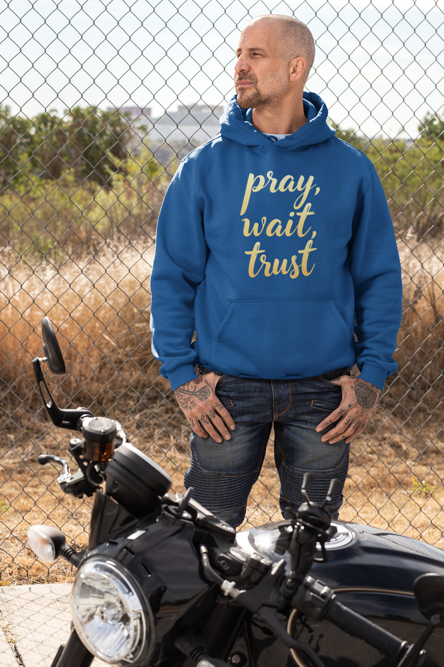 "Pray, Wait, Trust' Unisex Heavy Blend Hoodie Sweatshirt