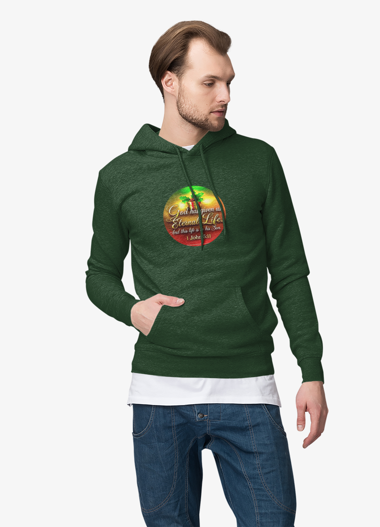 "Eternal Life Christmas" Unisex Midweight Softstyle Fleece Hoodie