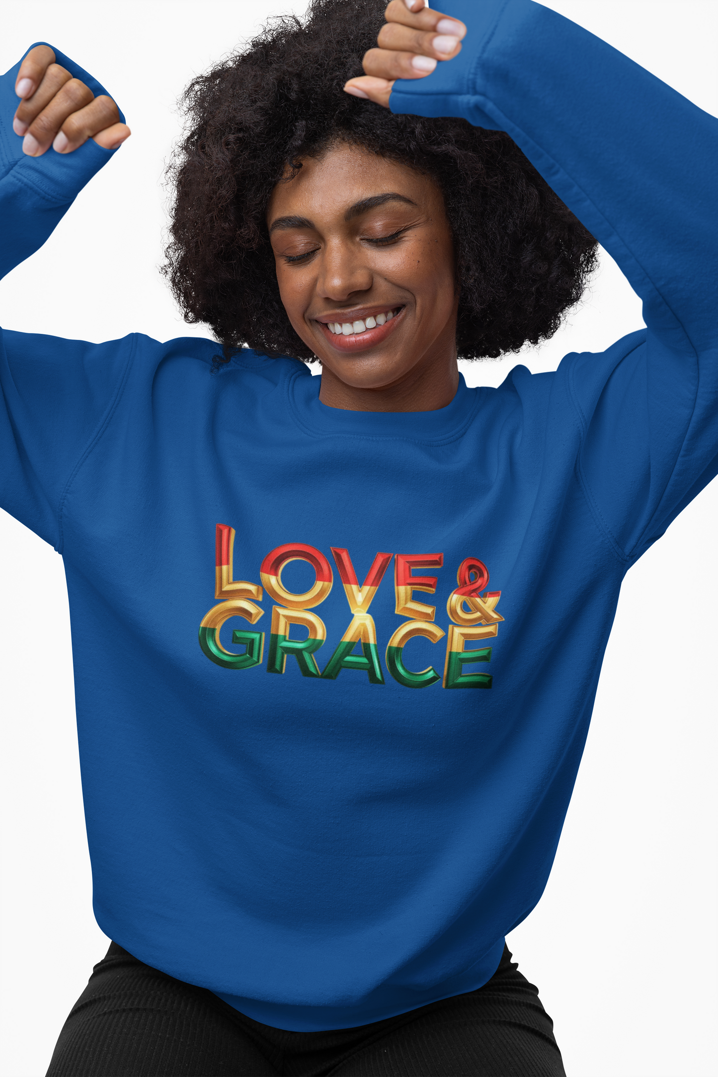 Inspirational Crewneck Sweatshirt - "Love & Grace" Design