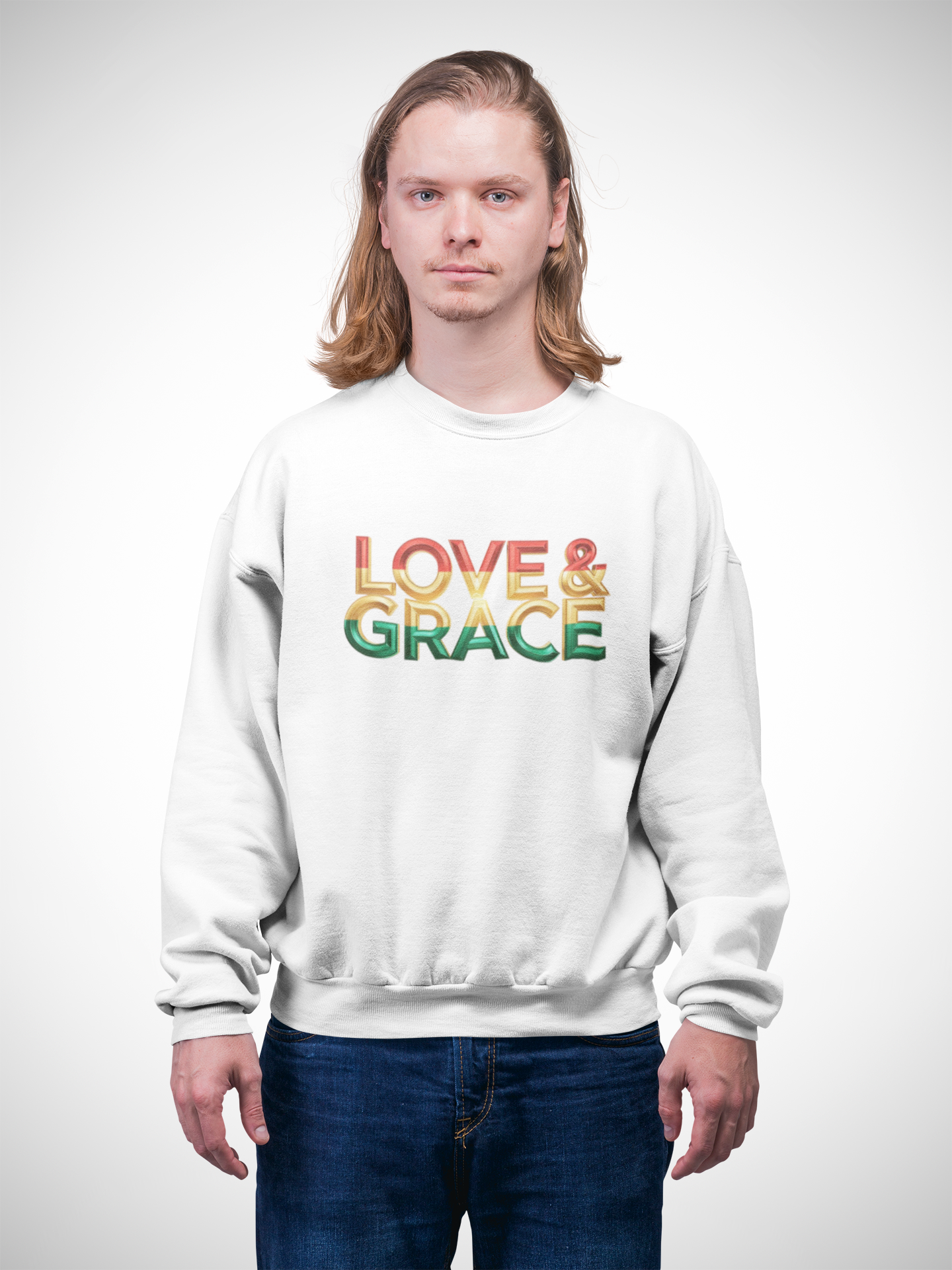 Inspirational Crewneck Sweatshirt - "Love & Grace" Design