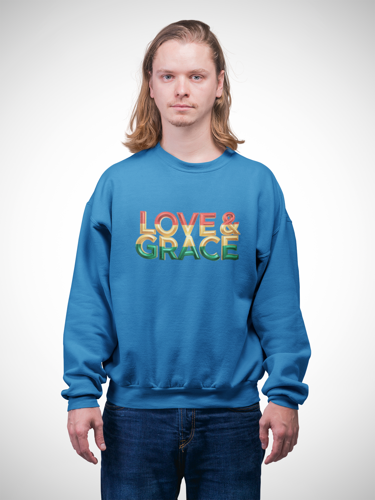 Inspirational Crewneck Sweatshirt - "Love & Grace" Design