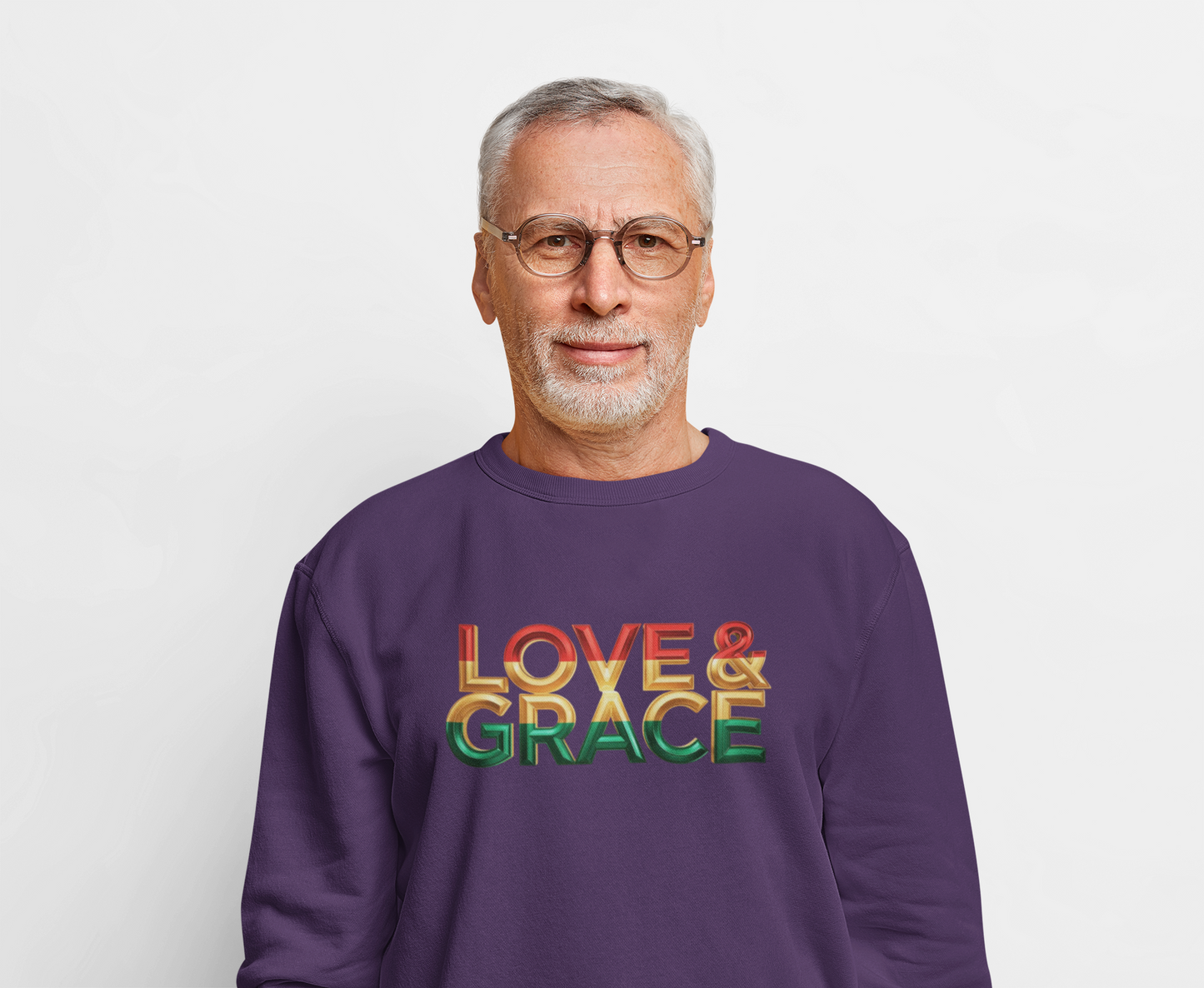 Inspirational Crewneck Sweatshirt - "Love & Grace" Design
