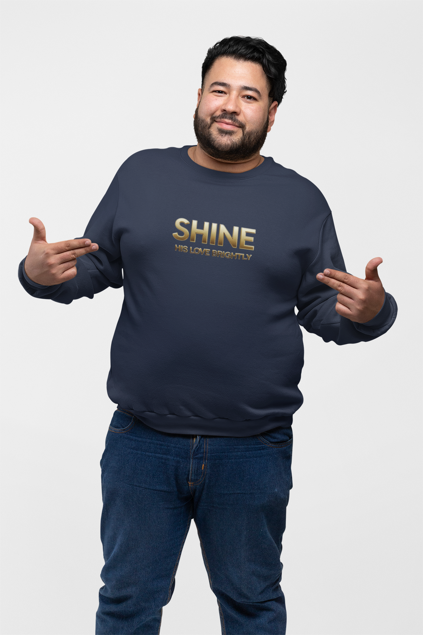Inspirational Crewneck Sweatshirt - "Shine His Love Brightly” Edition