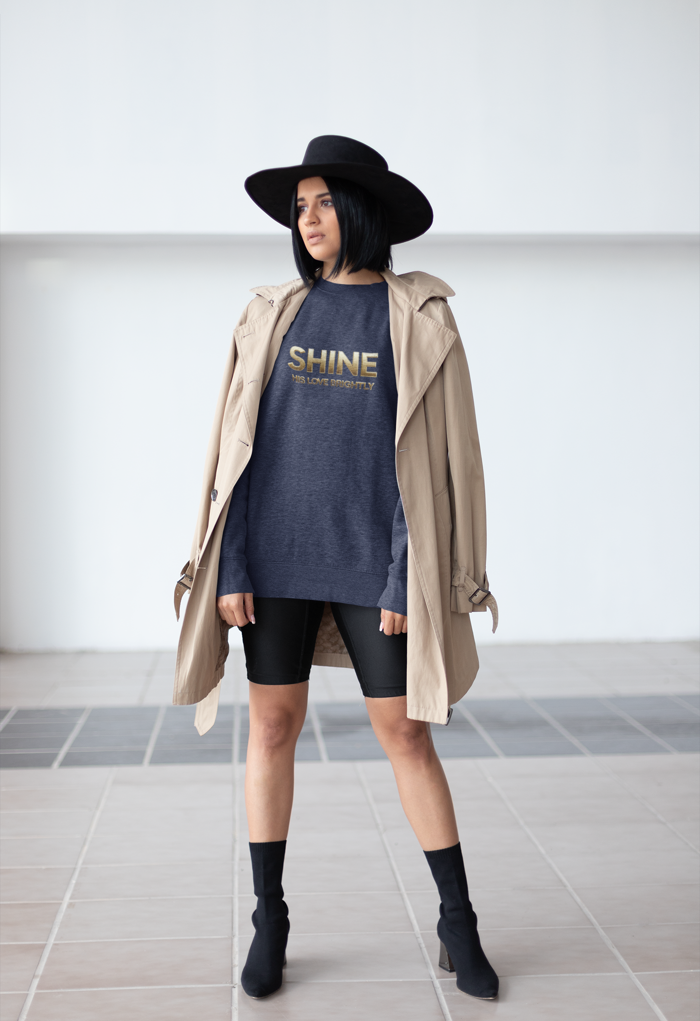 Inspirational Crewneck Sweatshirt - "Shine His Love Brightly” Edition