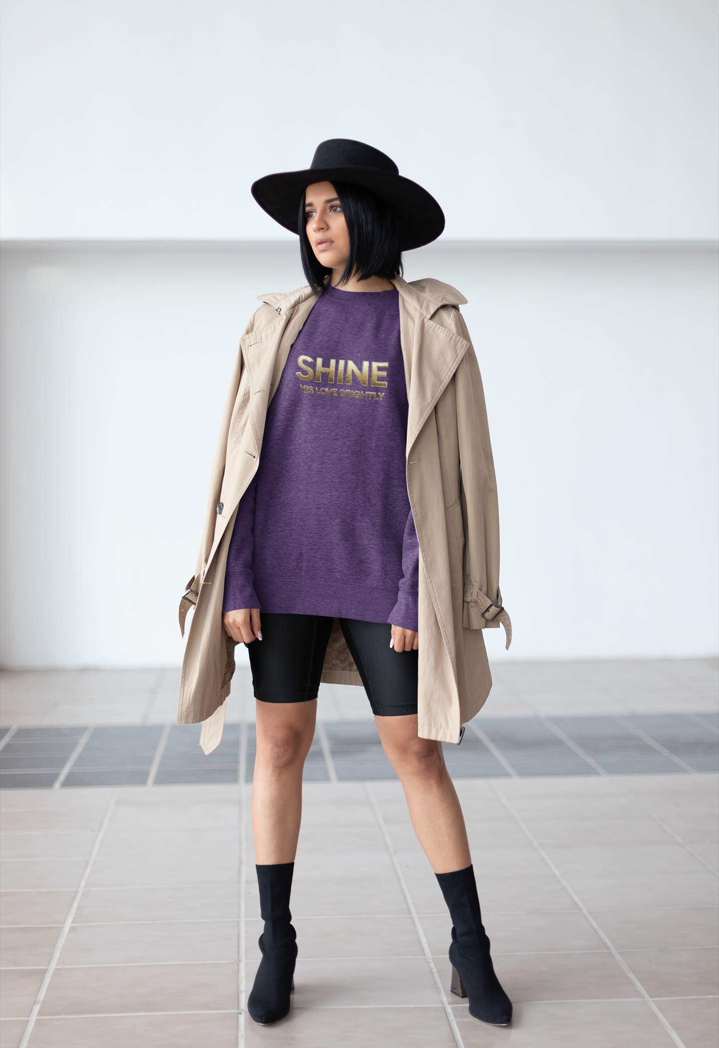 Inspirational Crewneck Sweatshirt - "Shine His Love Brightly” Edition