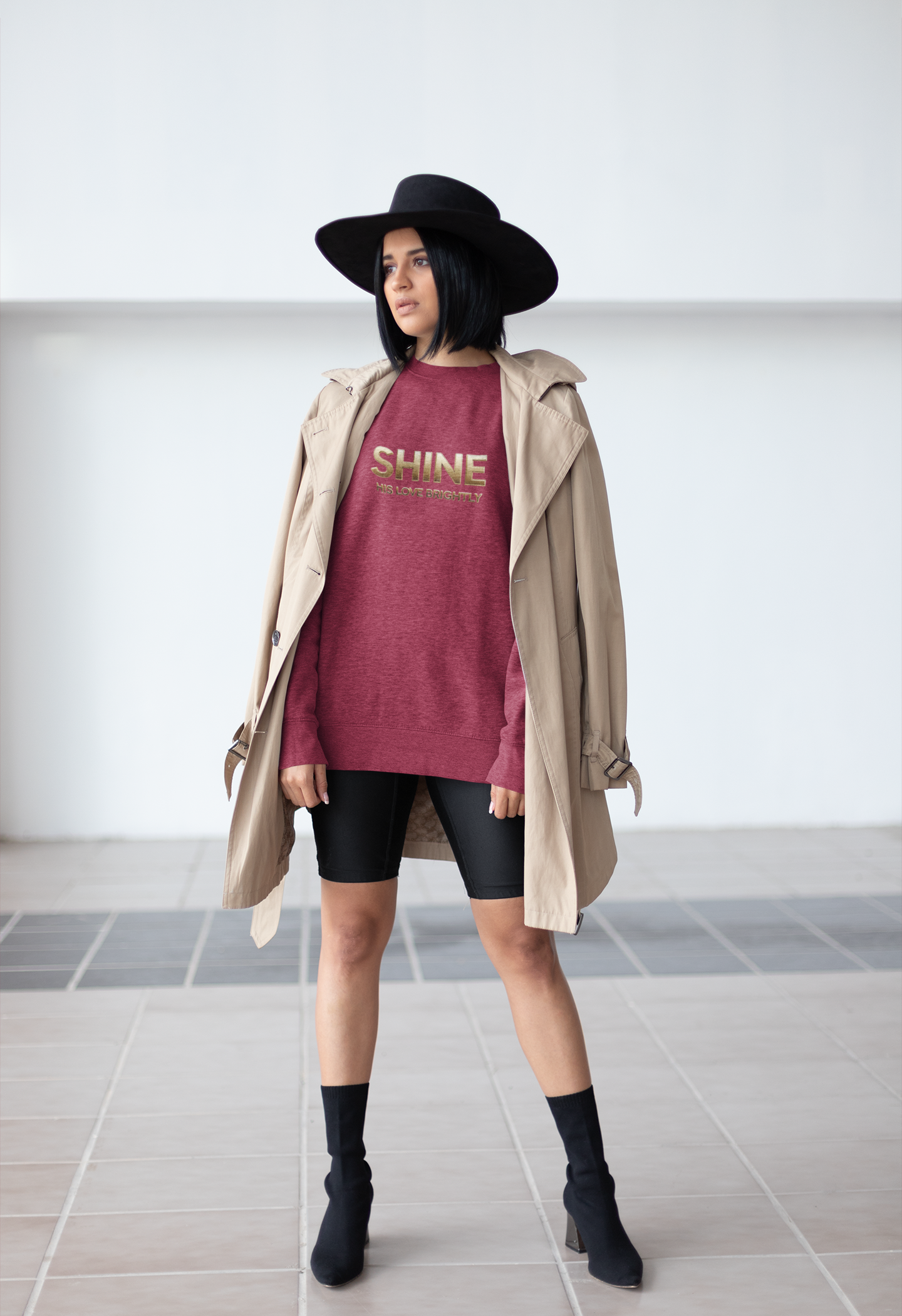 Inspirational Crewneck Sweatshirt - "Shine His Love Brightly” Edition