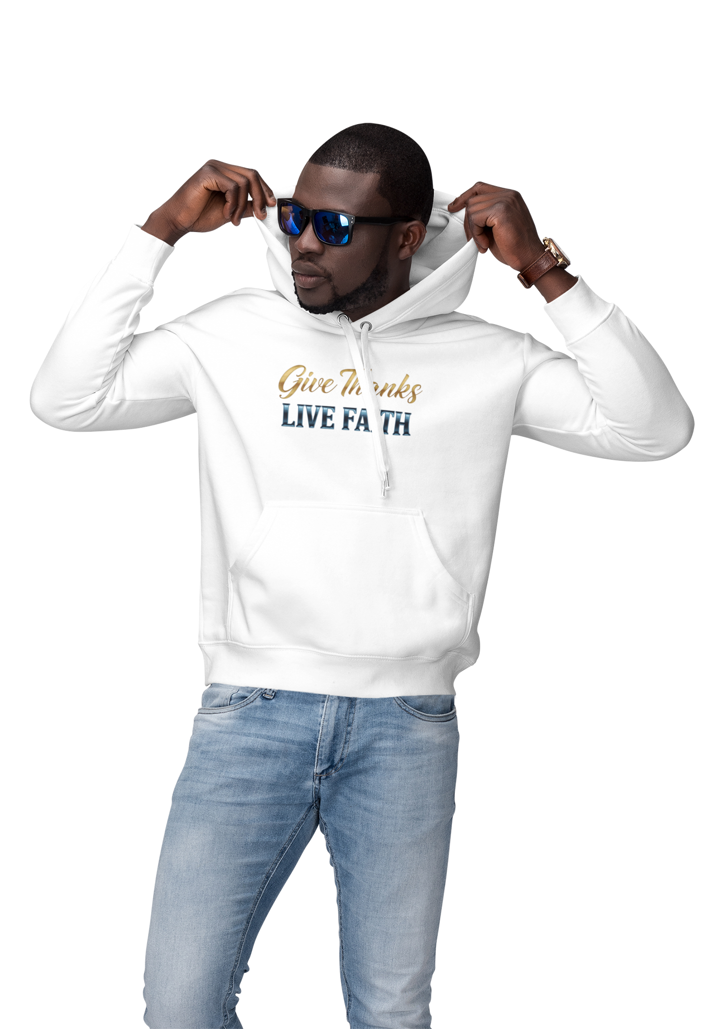 “Give Thanks, Live Faith” Unisex Midweight Softstyle Fleece Hoodie