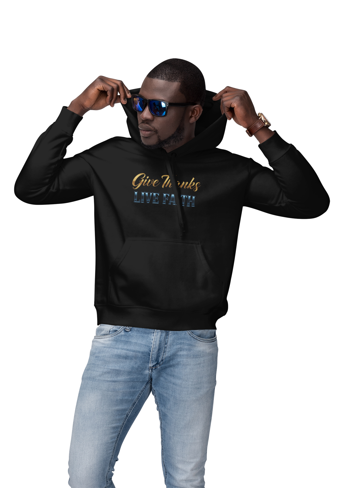 “Give Thanks, Live Faith” Unisex Midweight Softstyle Fleece Hoodie