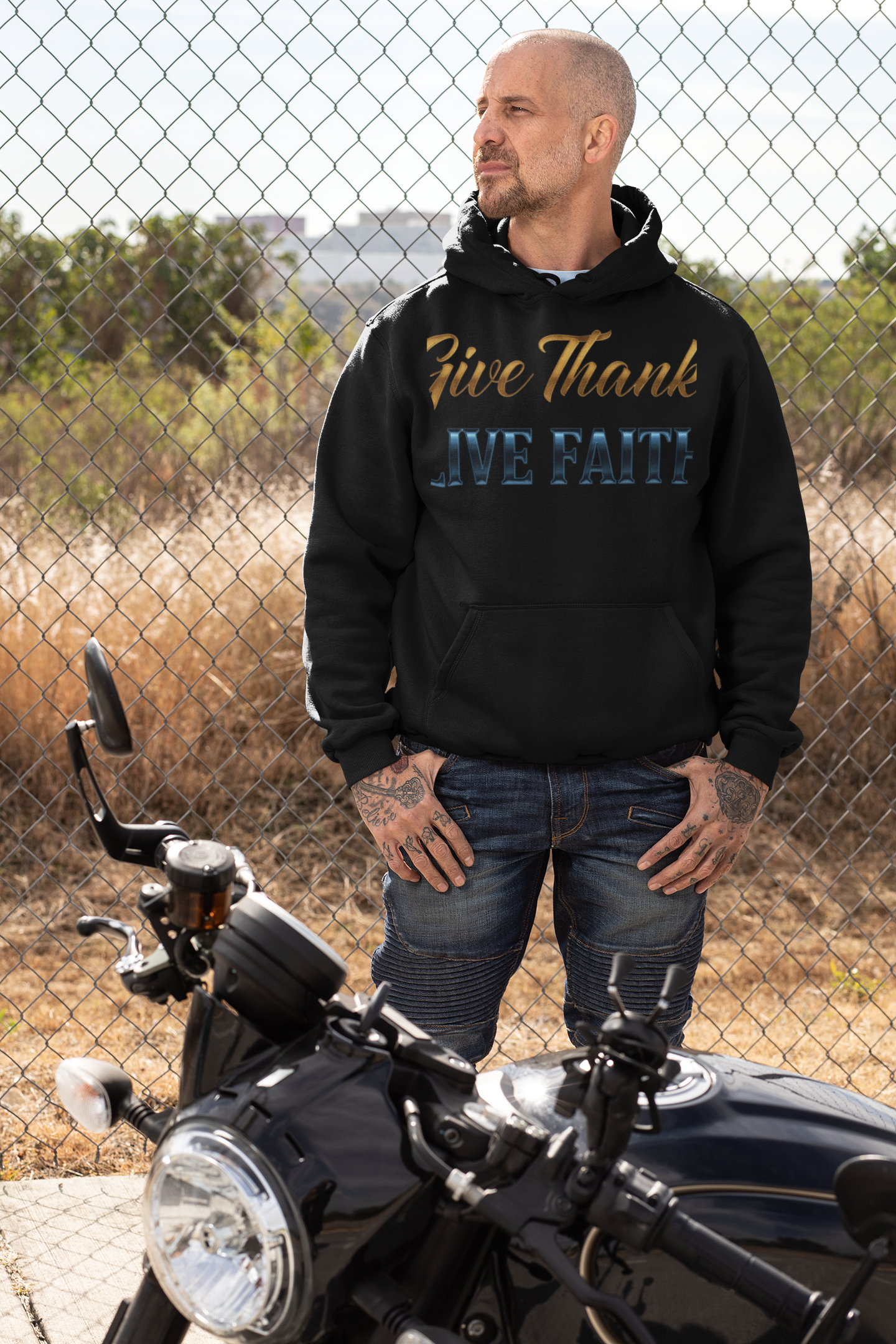 “Give Thanks, Live Faith” Unisex Midweight Softstyle Fleece Hoodie