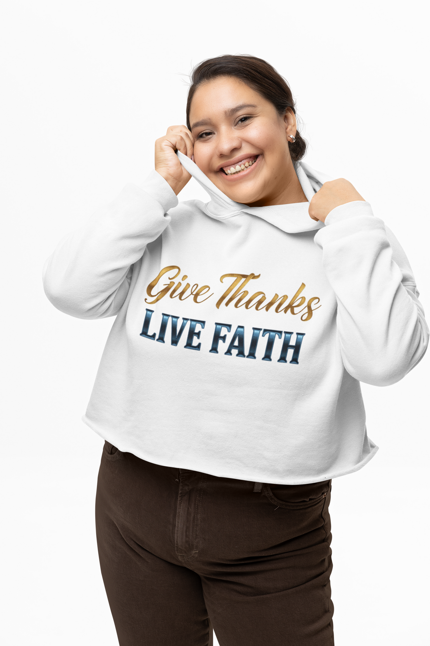 “Give Thanks, Live Faith” Unisex Midweight Softstyle Fleece Hoodie