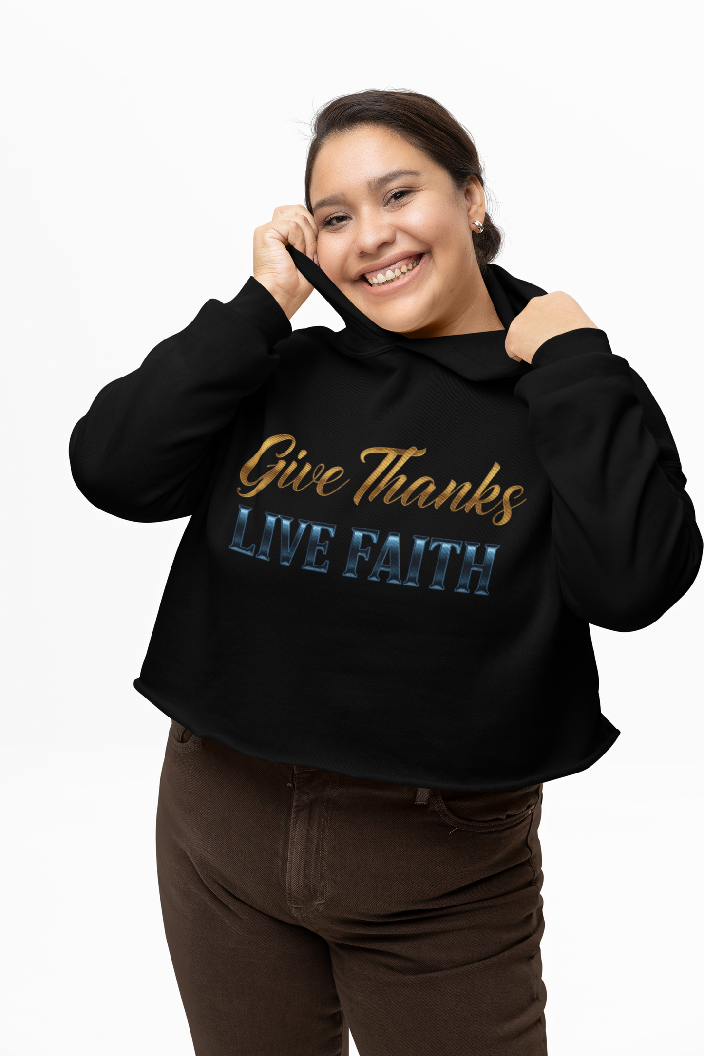 “Give Thanks, Live Faith” Unisex Midweight Softstyle Fleece Hoodie