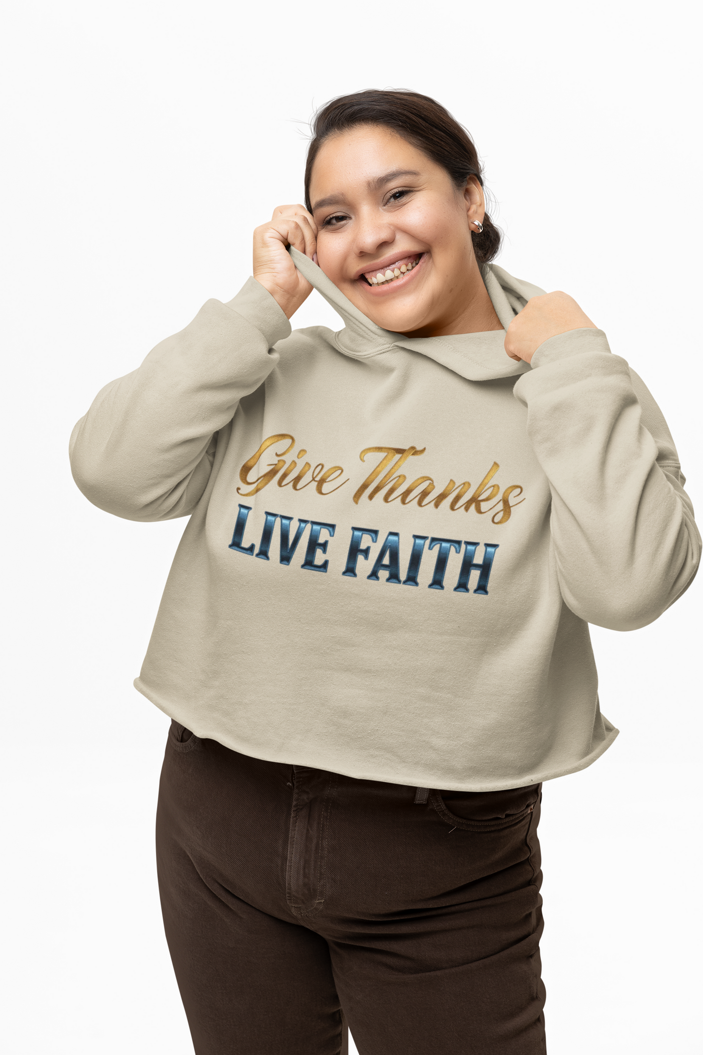 “Give Thanks, Live Faith” Unisex Midweight Softstyle Fleece Hoodie