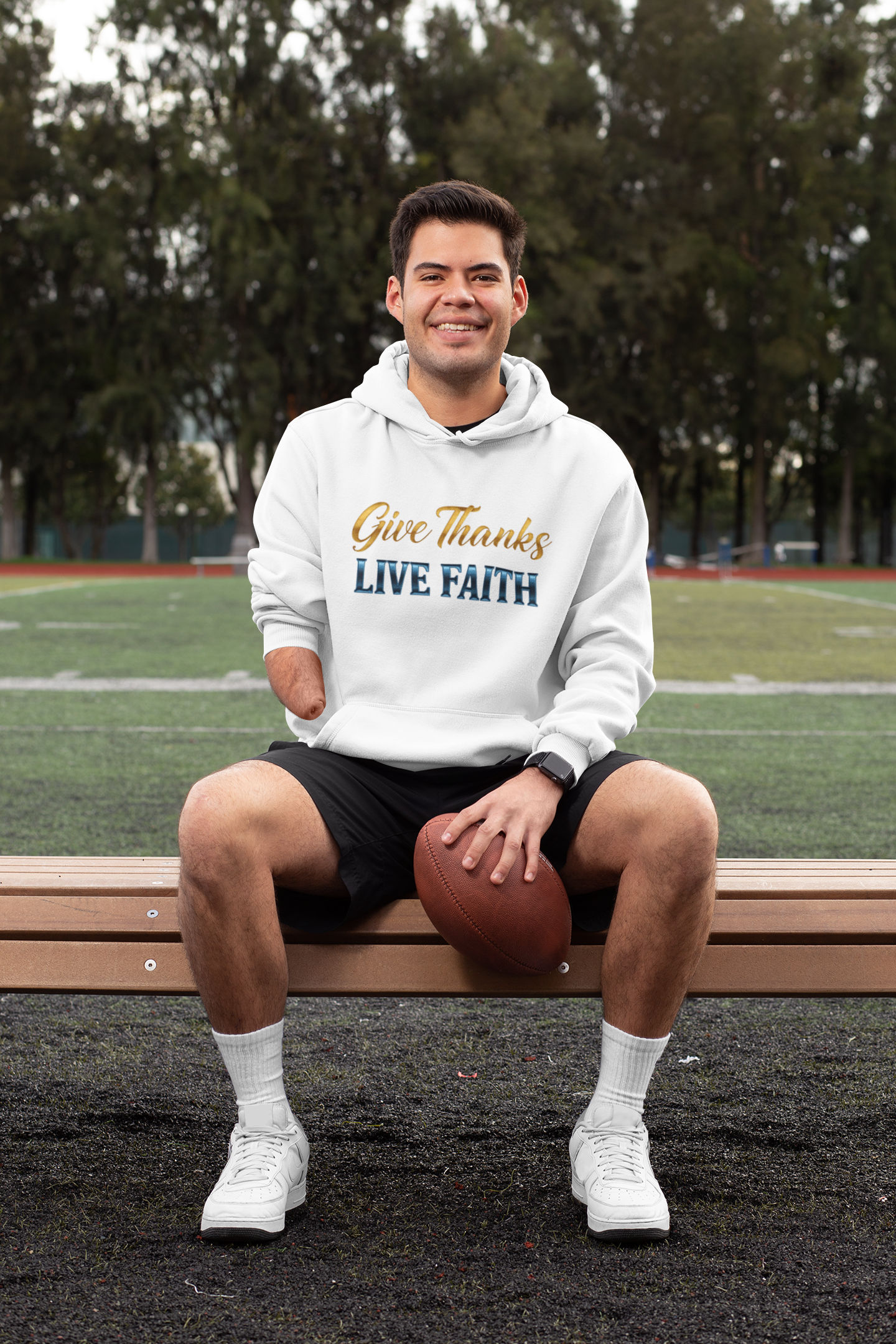 “Give Thanks, Live Faith” Unisex Midweight Softstyle Fleece Hoodie