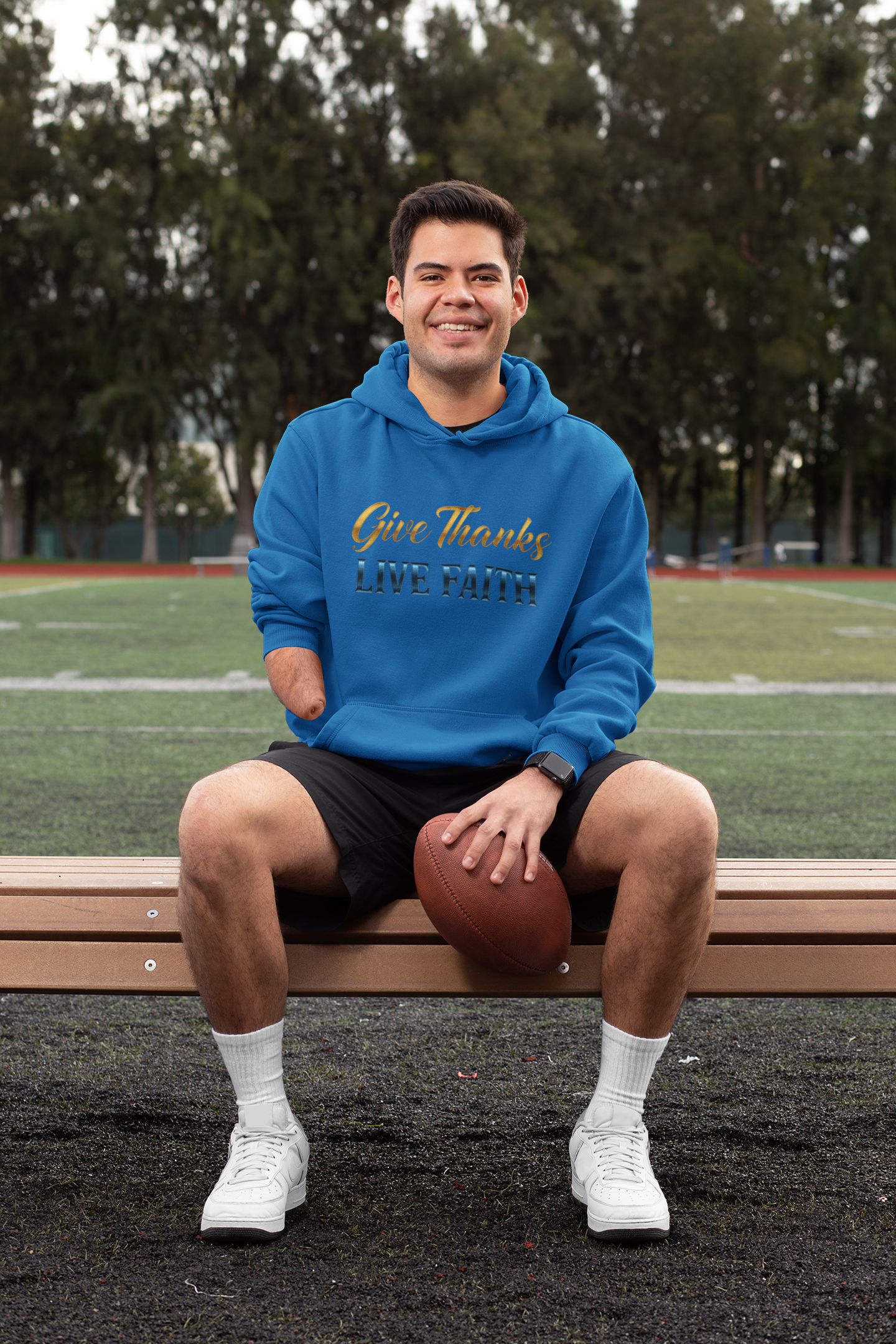 “Give Thanks, Live Faith” Unisex Midweight Softstyle Fleece Hoodie