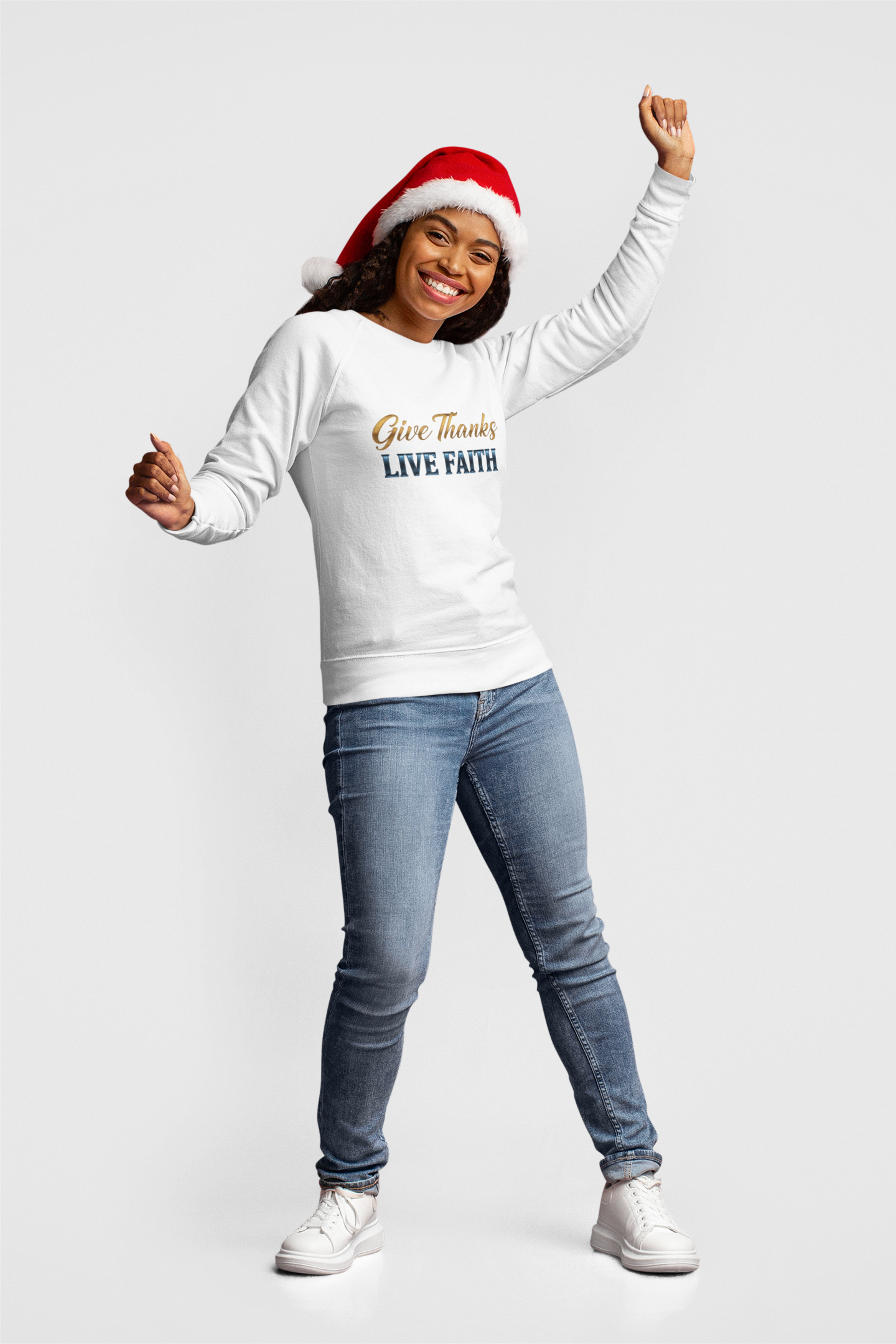 Give Thanks, Live Faith Unisex Heavy Blend™ Crewneck Sweatshirt
