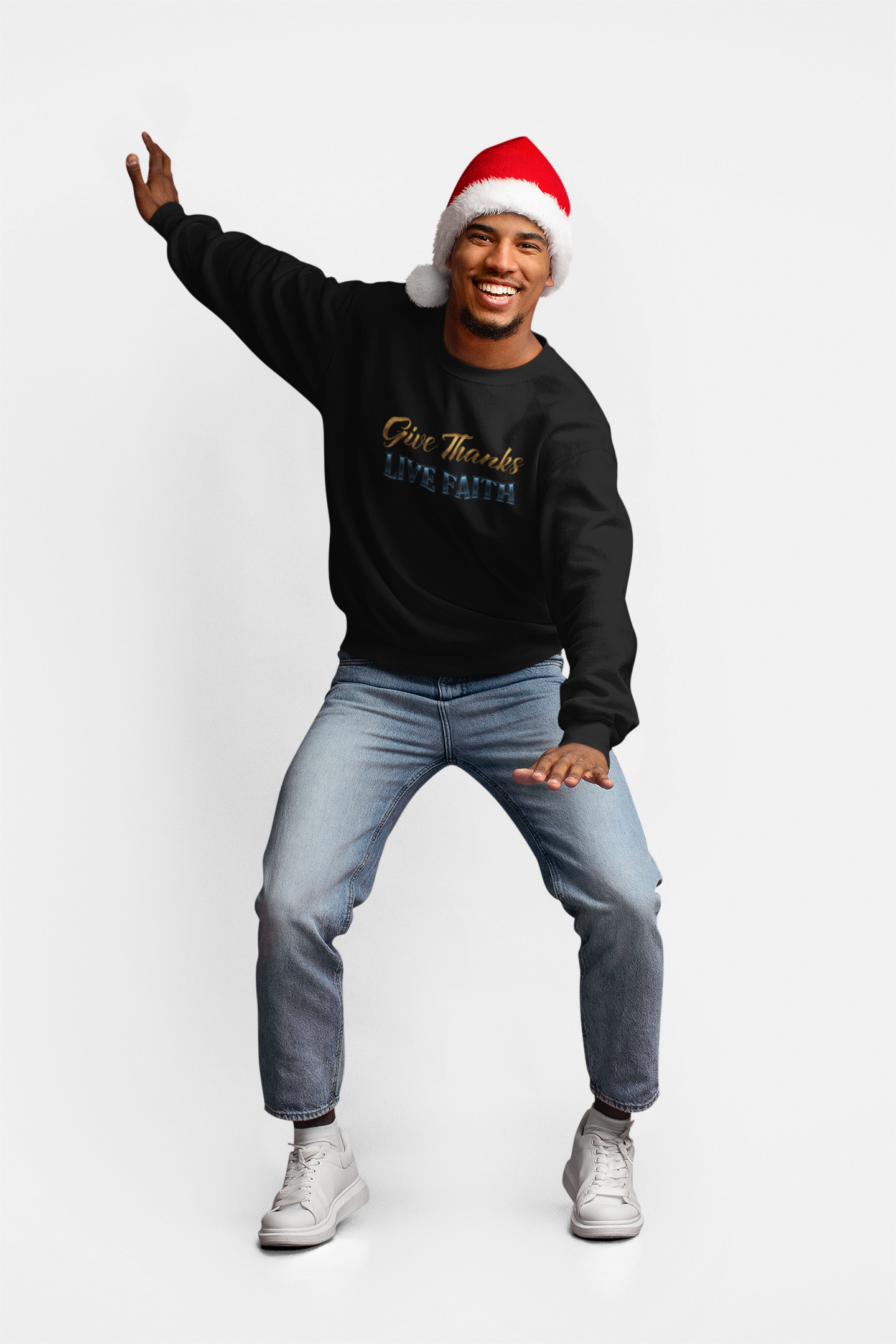 Give Thanks, Live Faith Unisex Heavy Blend™ Crewneck Sweatshirt