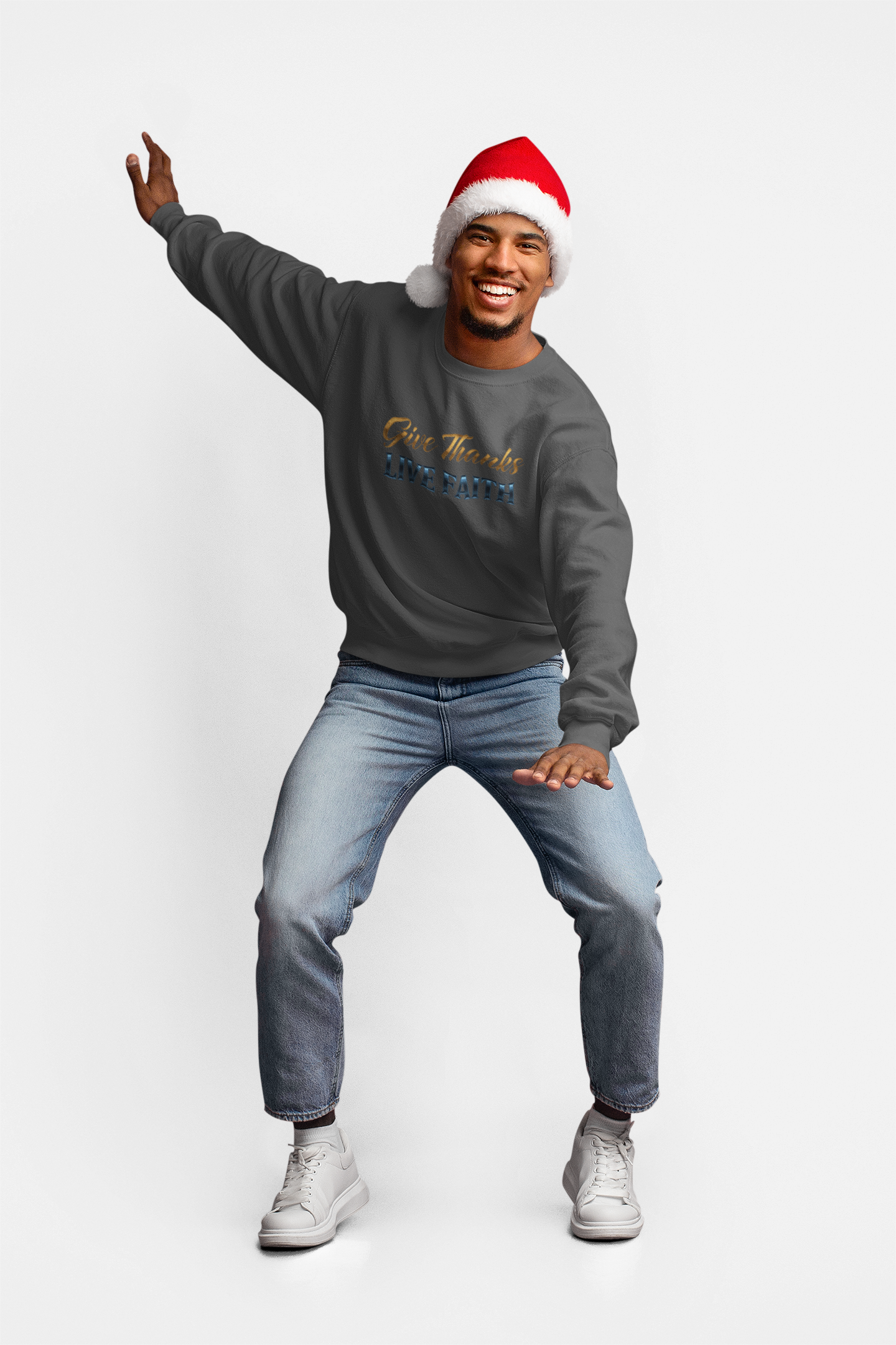 Give Thanks, Live Faith Unisex Heavy Blend™ Crewneck Sweatshirt