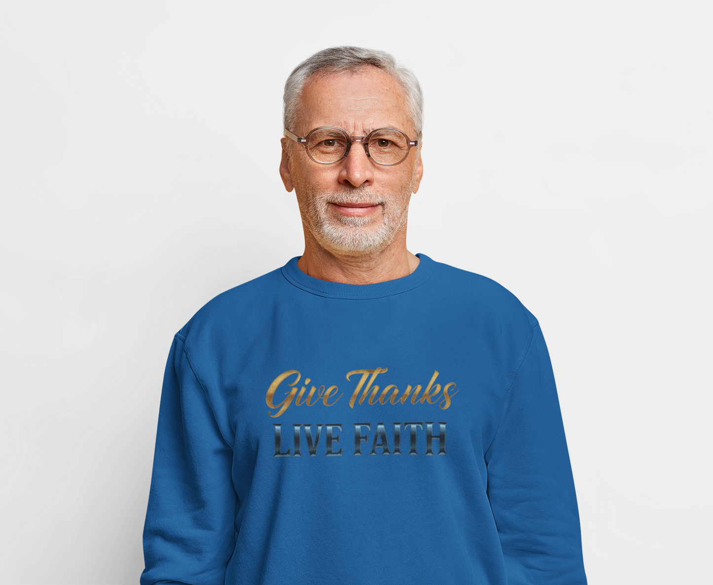 Give Thanks, Live Faith Unisex Heavy Blend™ Crewneck Sweatshirt