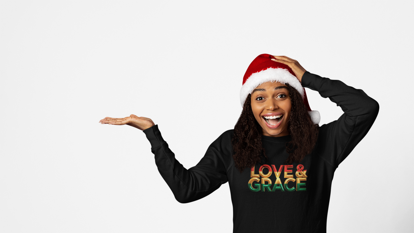 Inspirational Crewneck Sweatshirt - "Love & Grace" Design