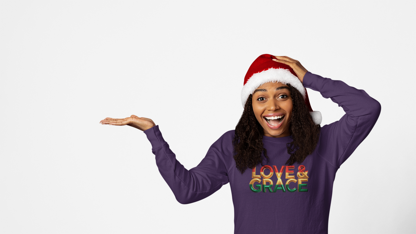 Inspirational Crewneck Sweatshirt - "Love & Grace" Design