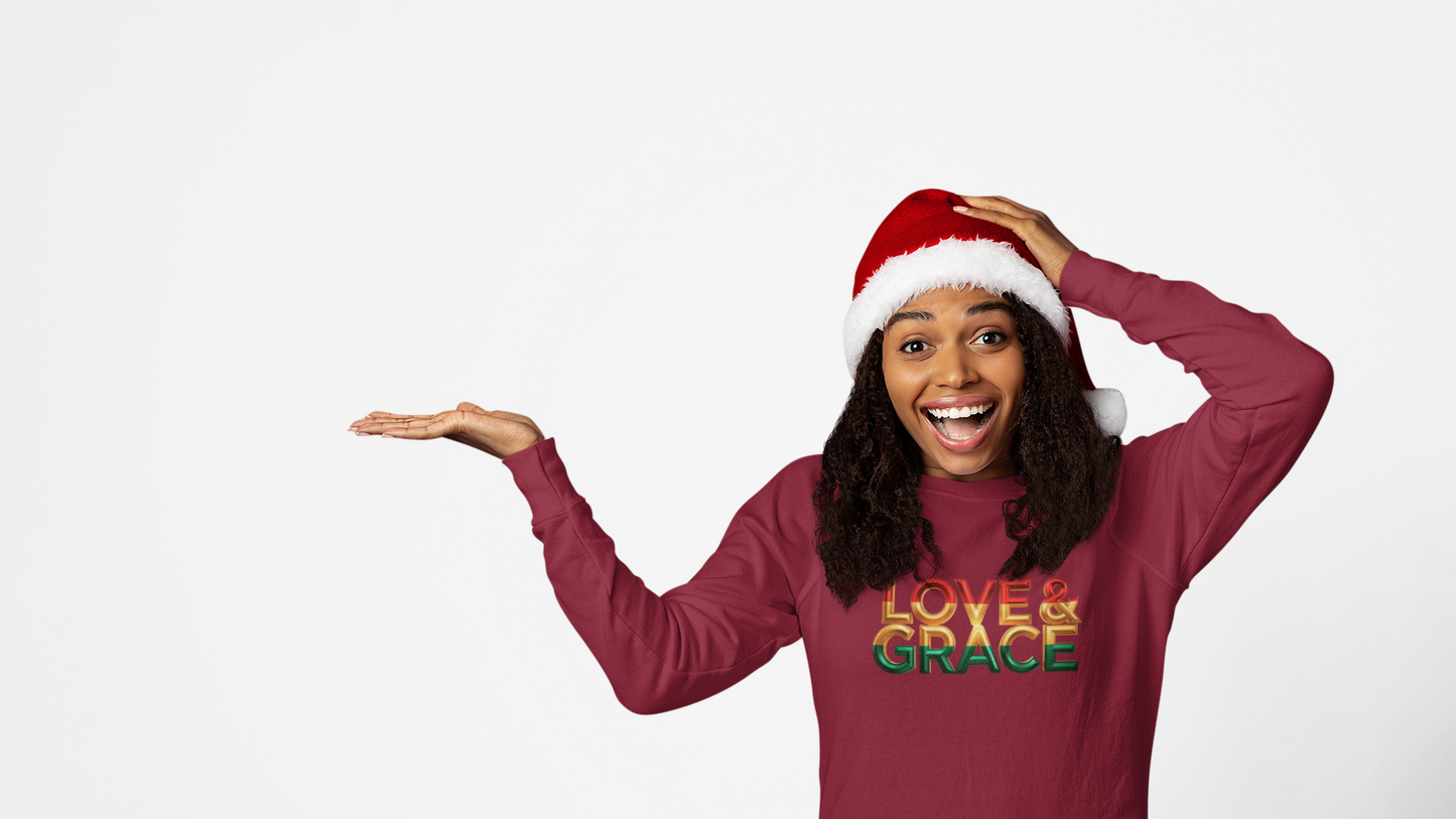 Inspirational Crewneck Sweatshirt - "Love & Grace" Design