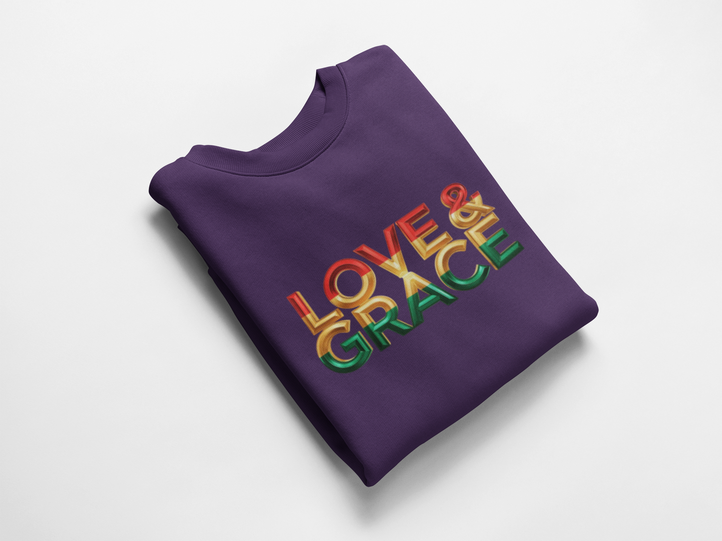 Inspirational Crewneck Sweatshirt - "Love & Grace" Design