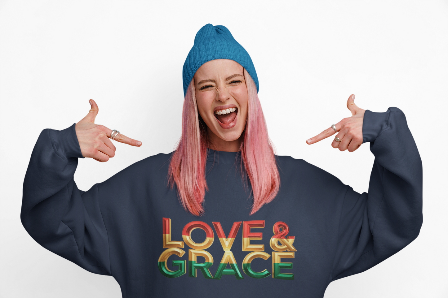 Inspirational Crewneck Sweatshirt - "Love & Grace" Design